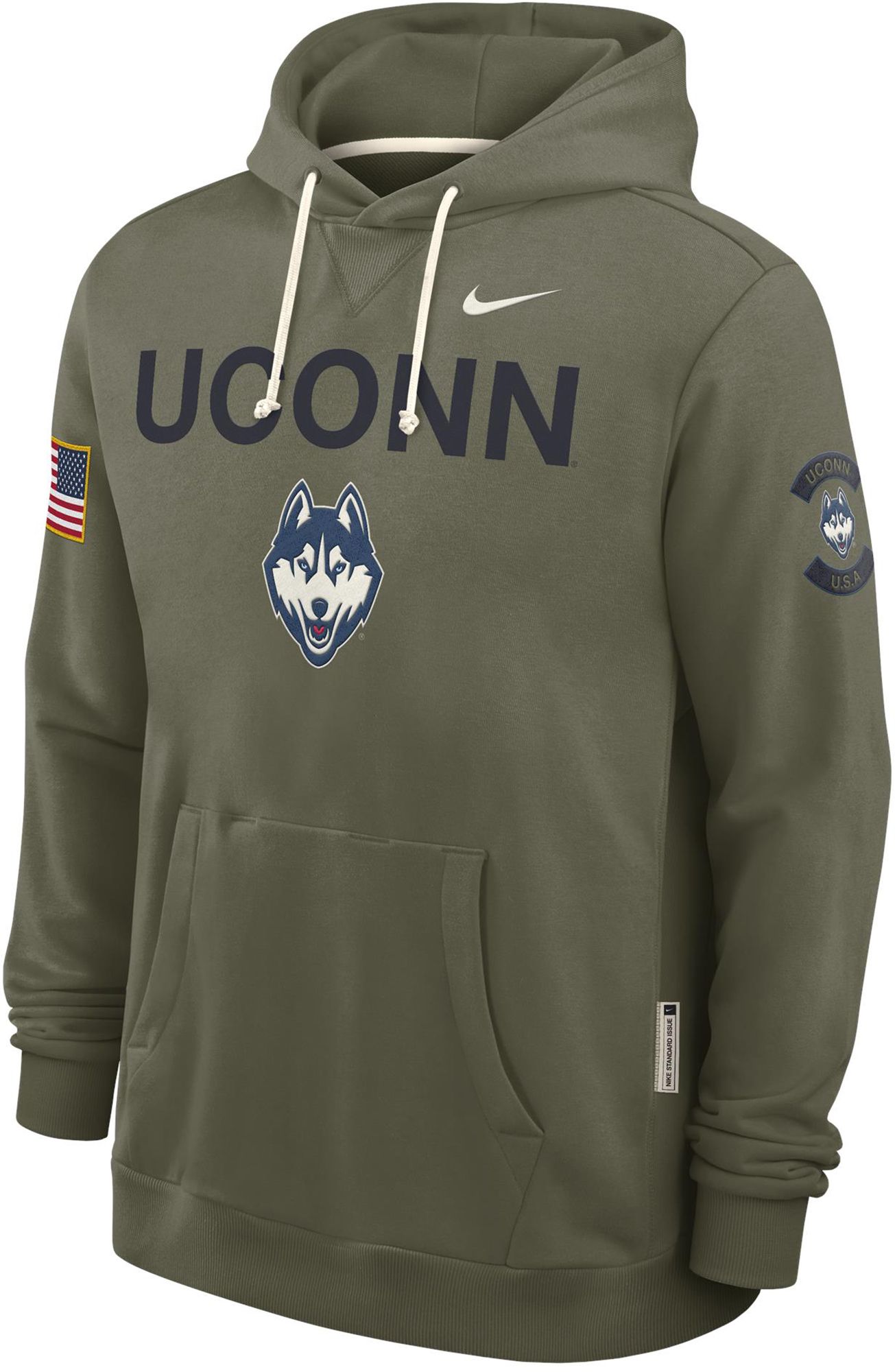 Nike Men's UConn Huskies Medium Olive 2025 Military Appreciation Hoodie