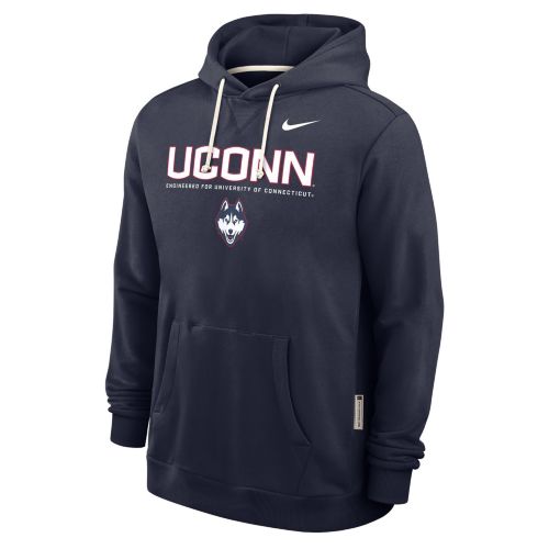 Nike Men's UConn Huskies Grey Club Fleece Arch Logo Crew Neck