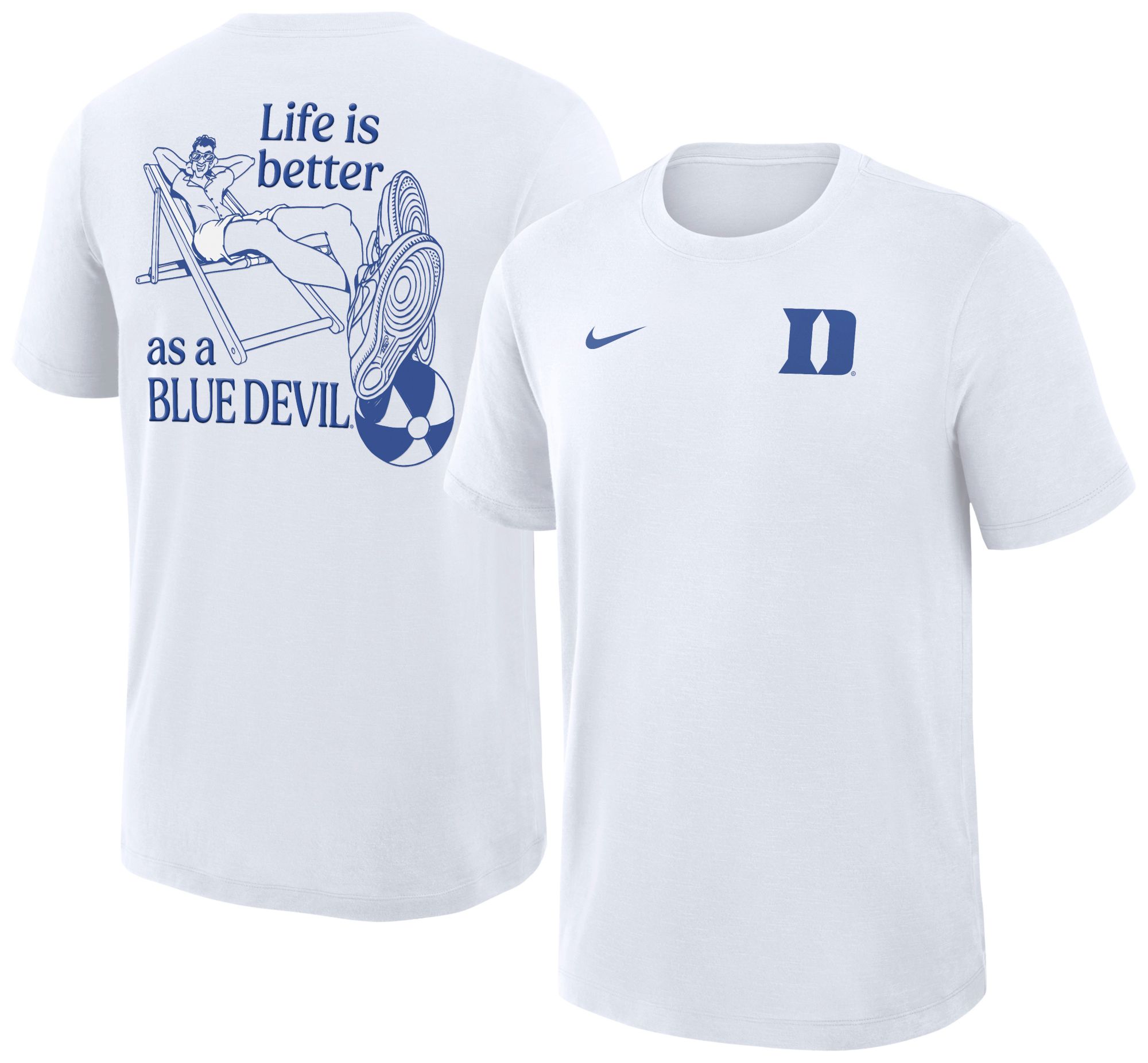 Nike Men's Duke Blue Devils White Local Mascot Slub T-Shirt
