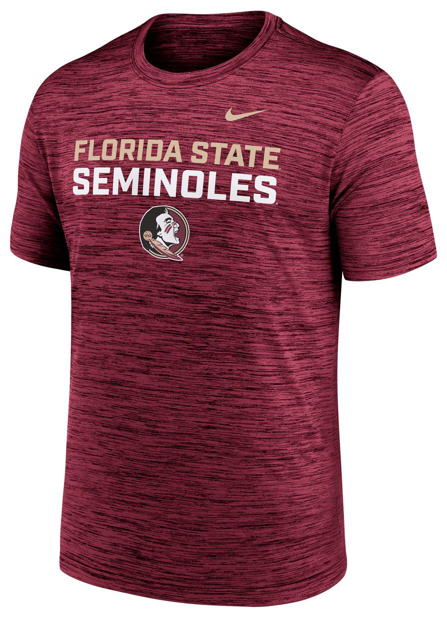 Nike Men's Florida State Seminoles Team Maroon Velocity Stack T-Shirt