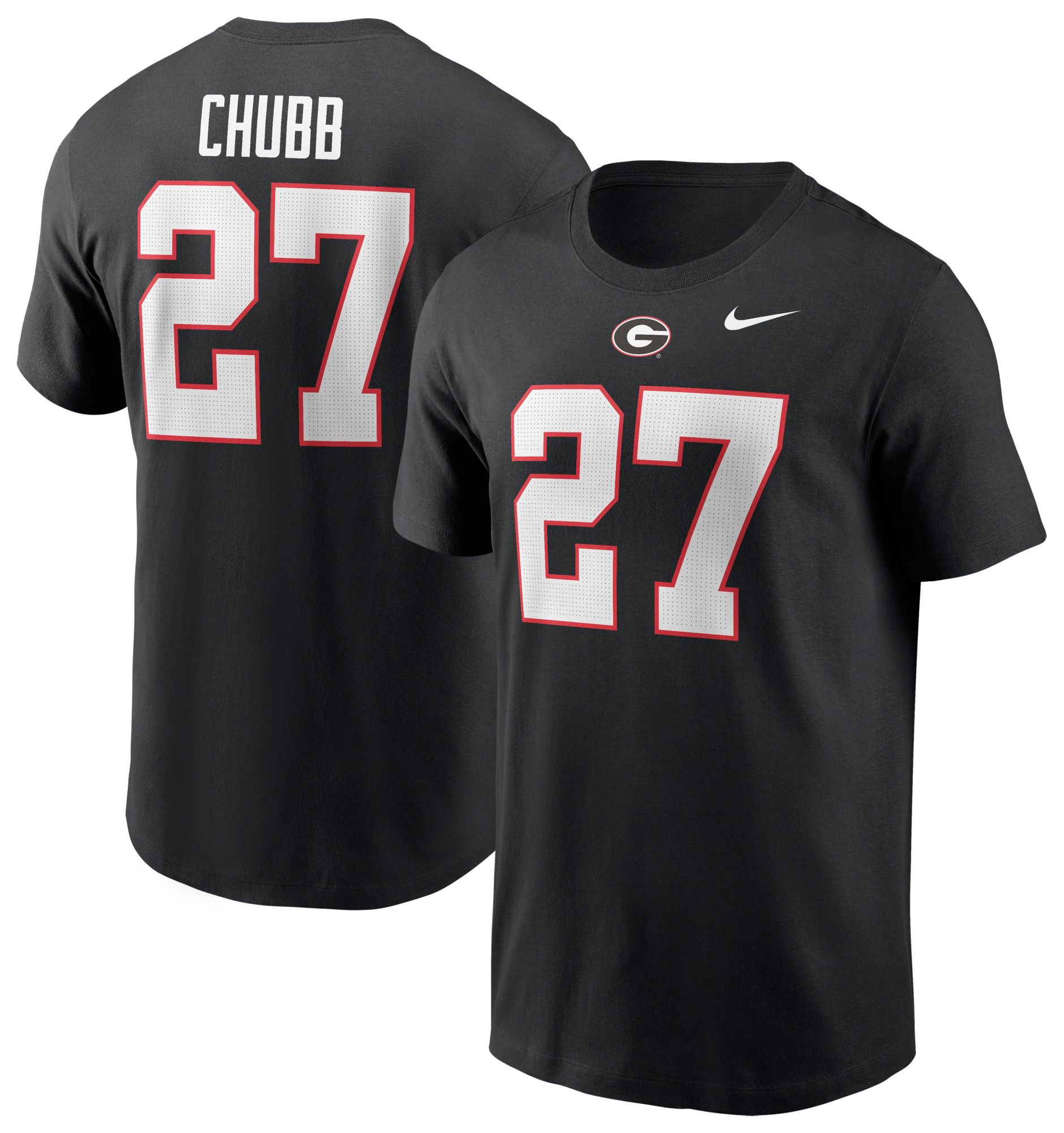 Nike Men's Georgia Bulldogs Nick Chubb #27 Black Jersey