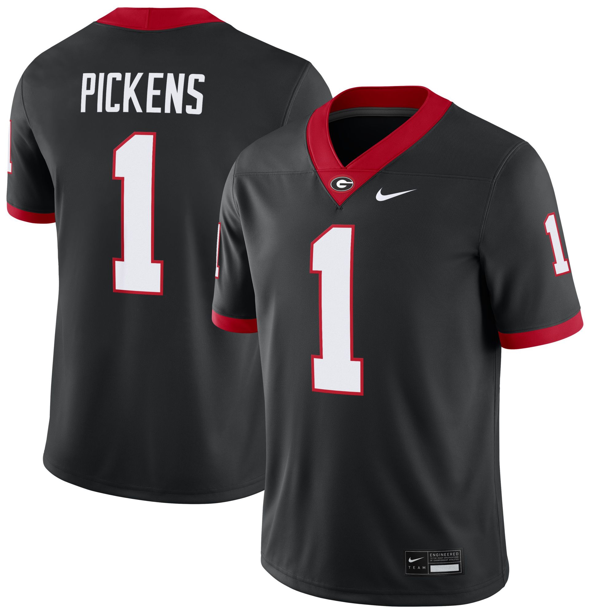 Nike Men's Georgia Bulldogs George Pickens #1 Black Jersey