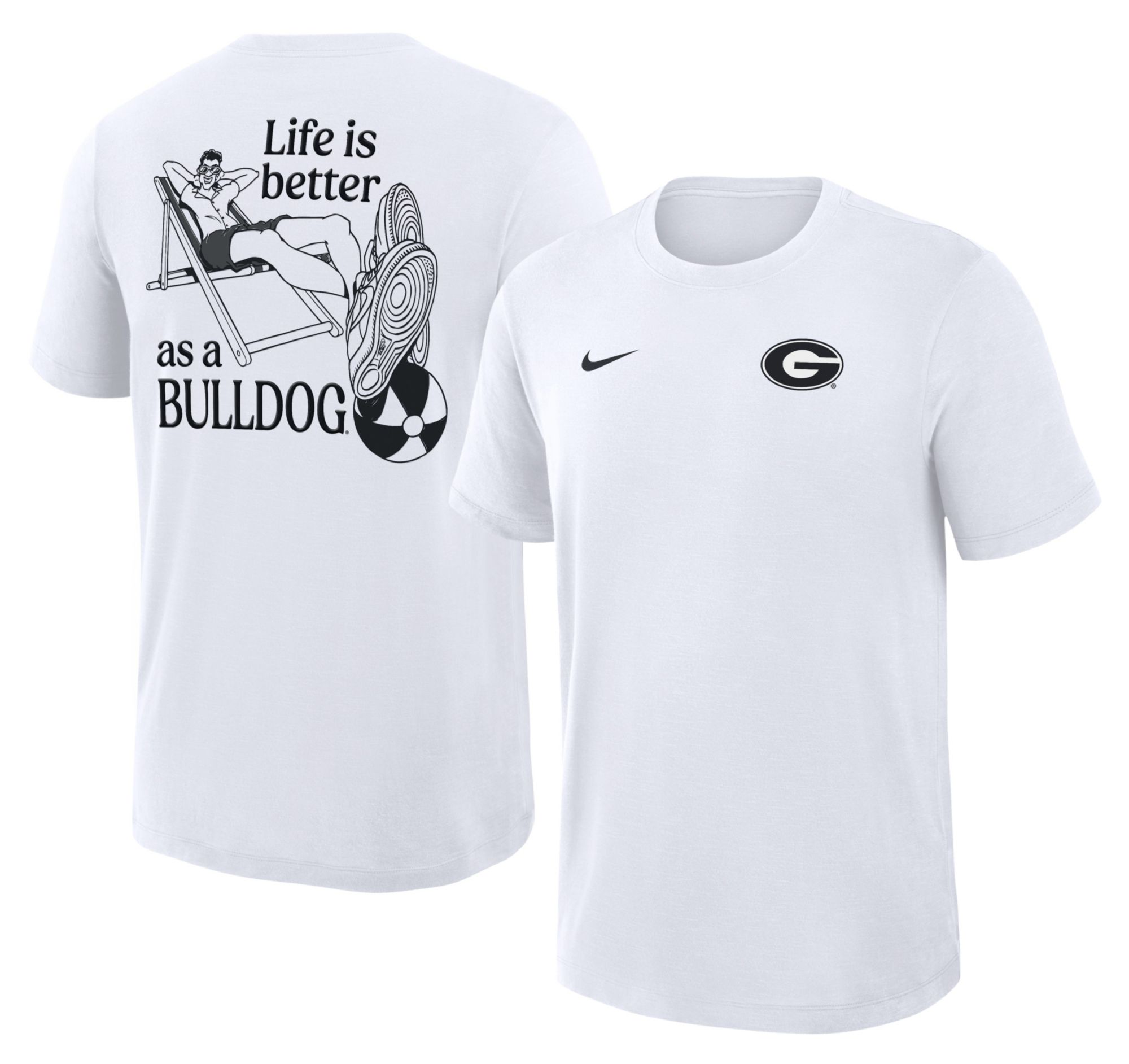 Nike Men's Georgia Bulldogs White Local Mascot Slub T-Shirt