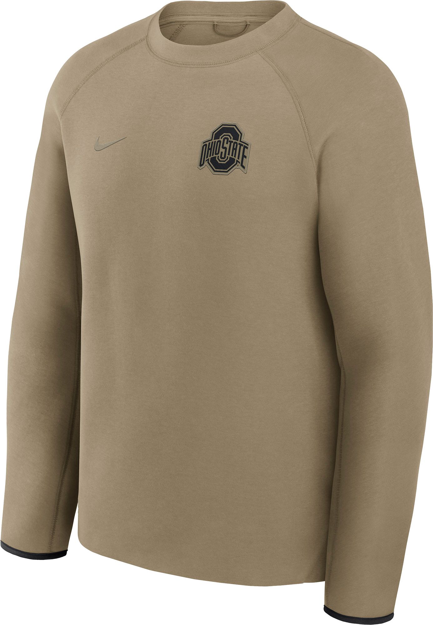 Nike Men's Ohio State Buckeyes Neutral Olive Tech Fleece Crewneck