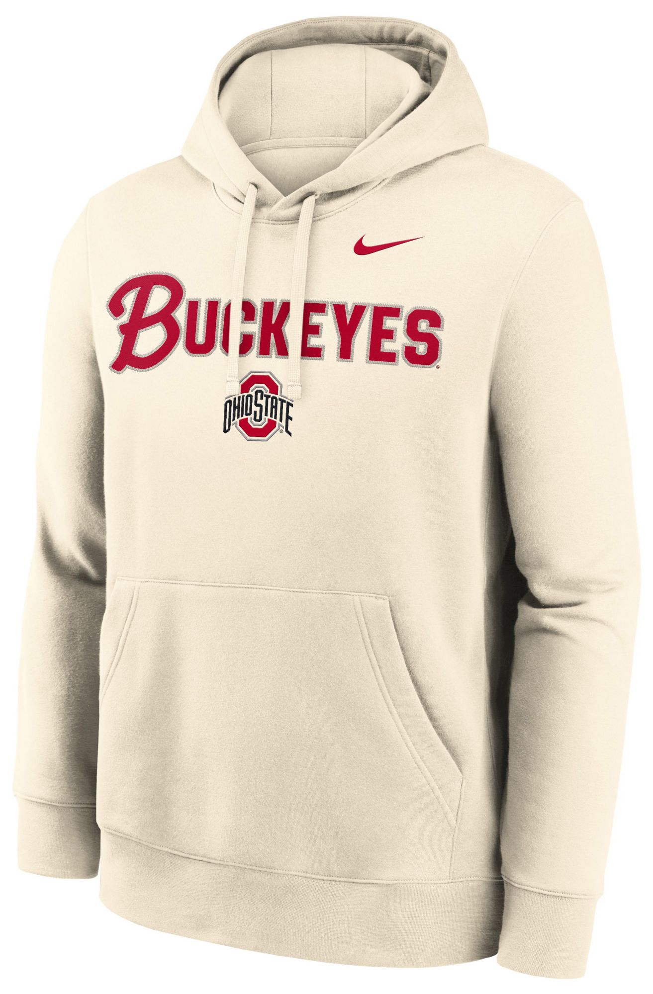Nike Men's Ohio State Buckeyes Natural Club Fleece Tackle Twill Hoodie