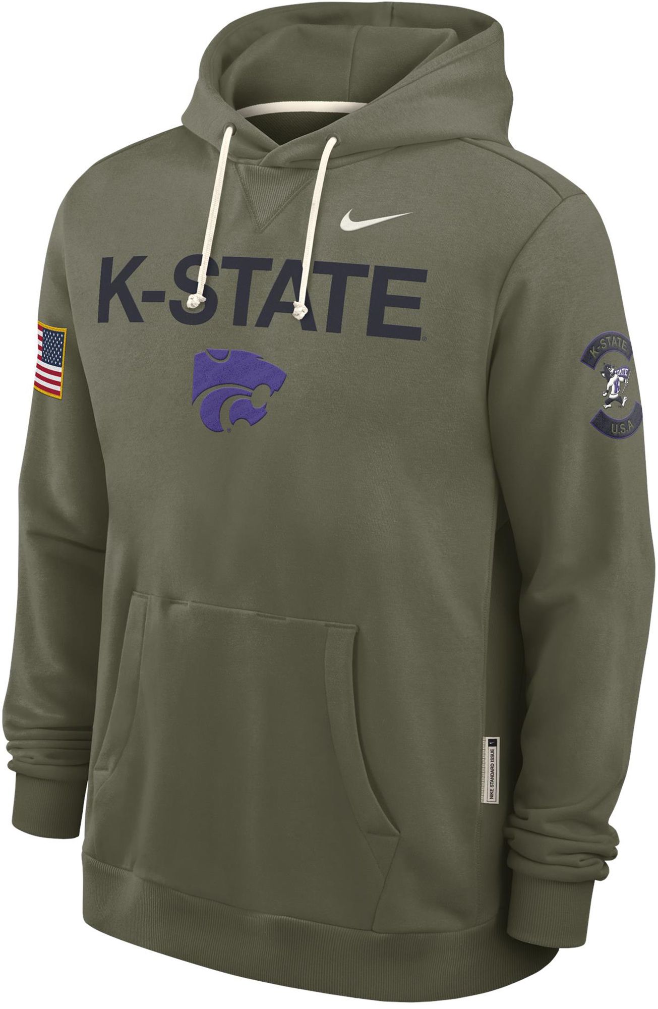Nike Men's Kansas State Wildcats Medium Olive 2025 Military Appreciation Hoodie