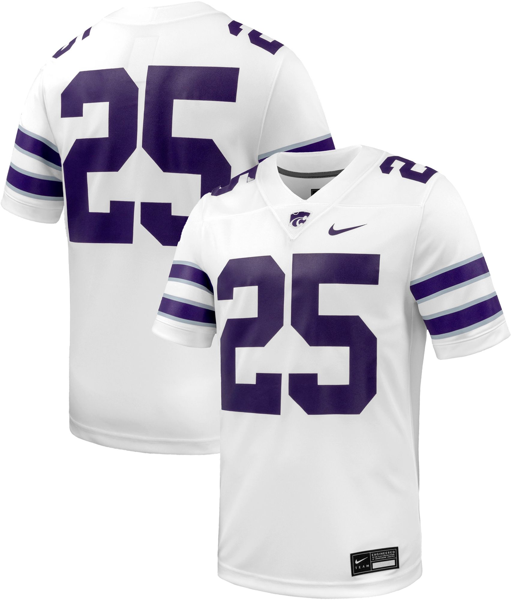 Nike Men's Kansas State Wildcats White Replica Road Football Jersey