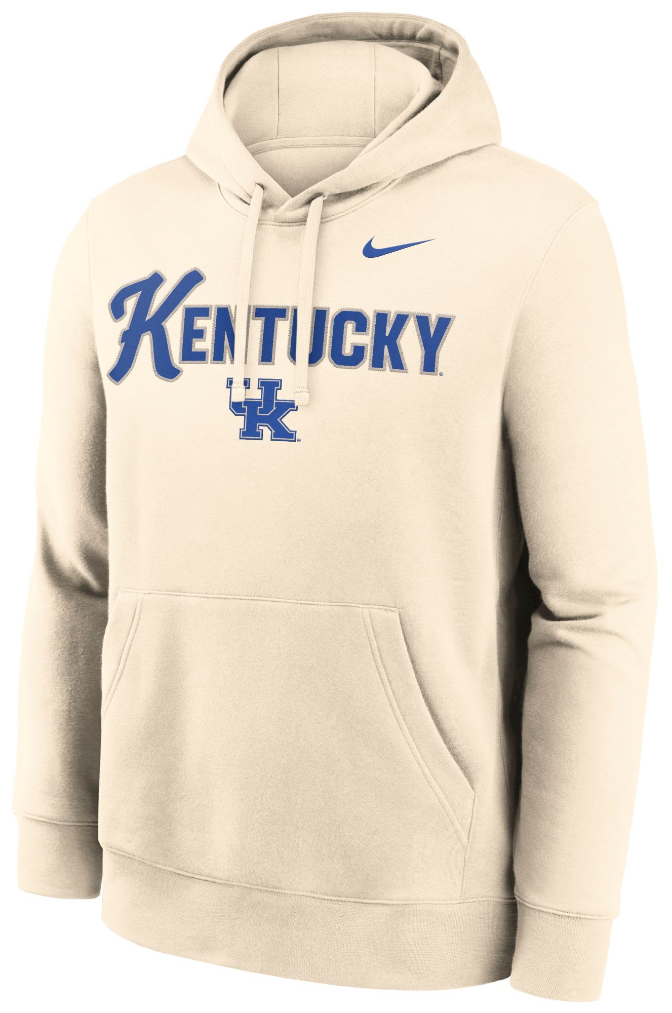 Nike Men's Kentucky Wildcats Natural Club Fleece Tackle Twill Hoodie