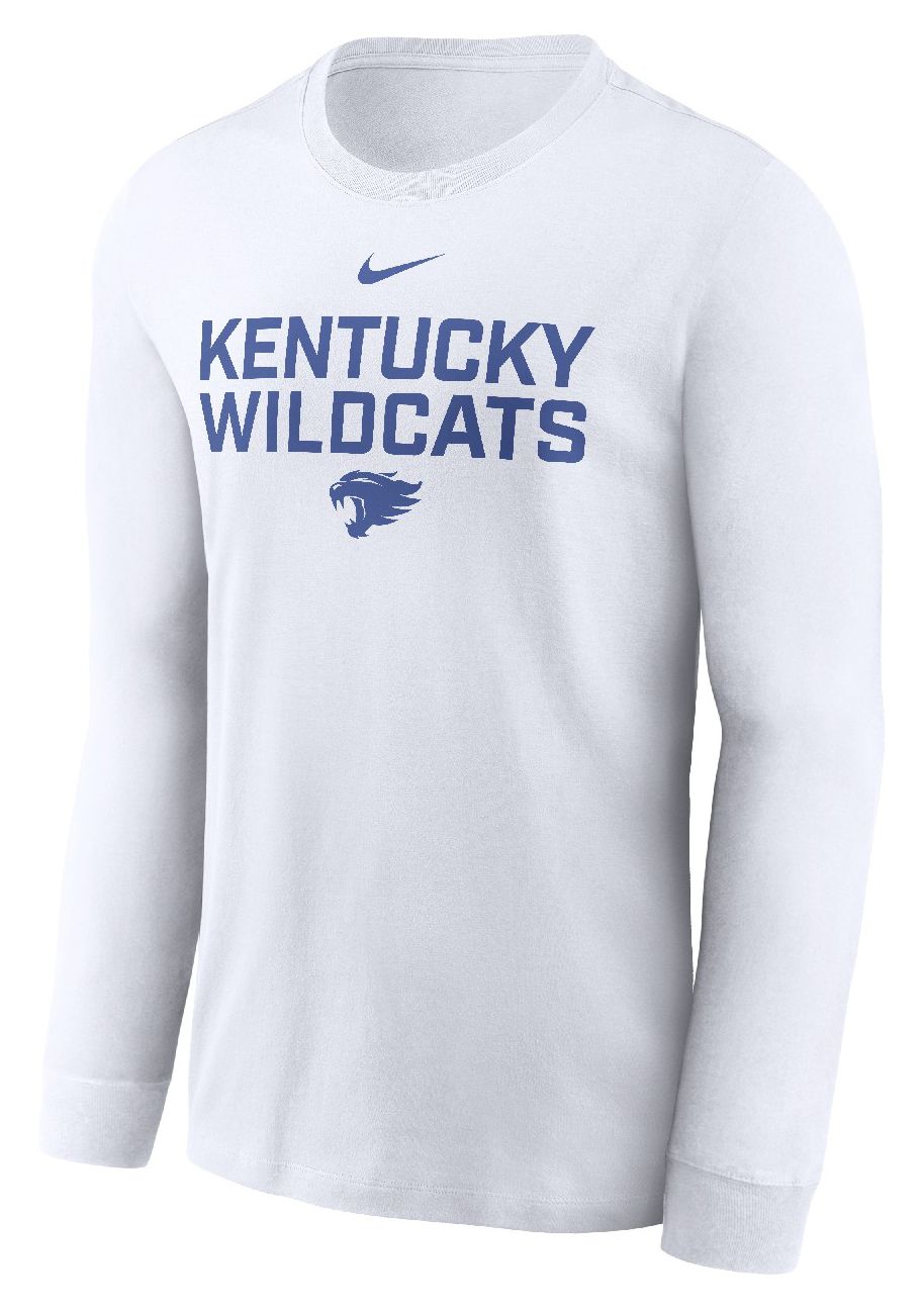 Nike Men's Kentucky Wildcats Team Issued Dri-FIT White Long Sleeve T-Shirt
