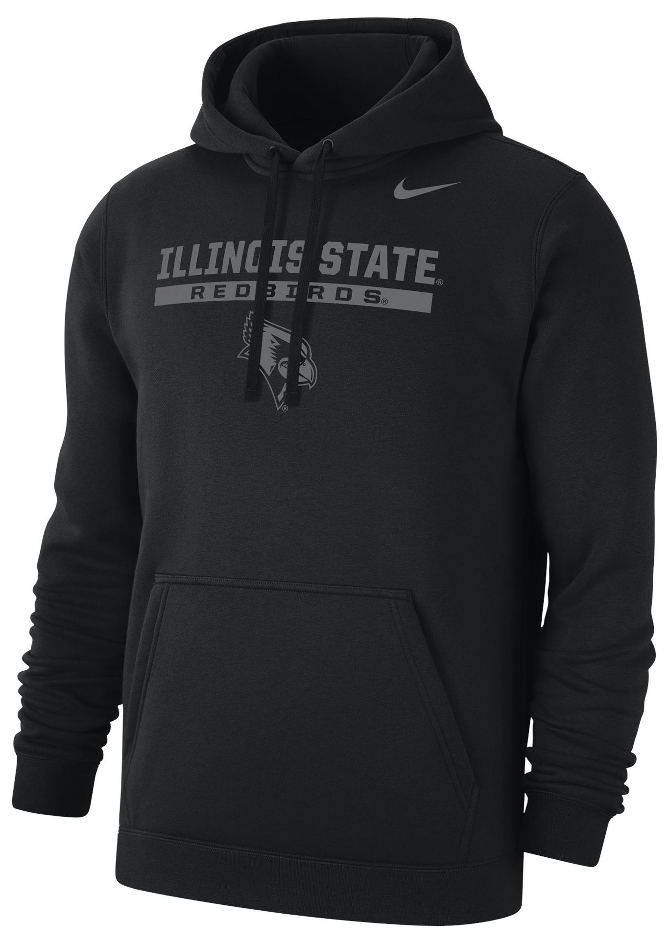 Nike Men's Illinois State Redbirds Black Blackout Club Fleece Pullover Hoodie