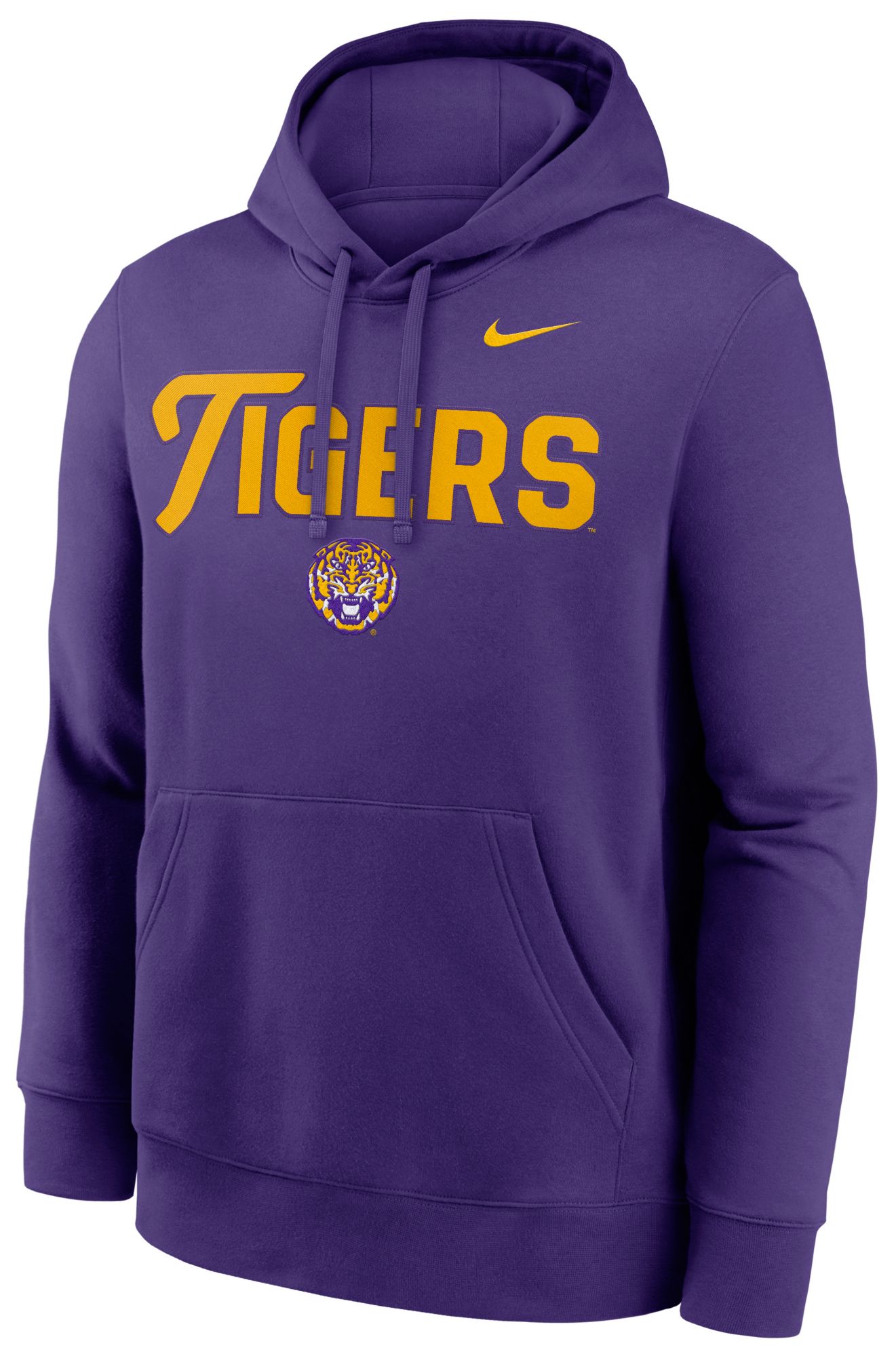 Nike Men's LSU Tigers Court Purple Club Fleece Tackle Twill Hoodie