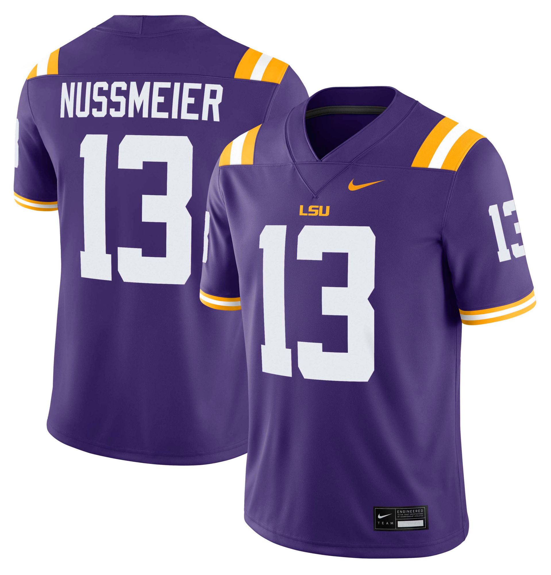 Nike Men's LSU Tigers Garrett Nussmeier #13 Purple Jersey