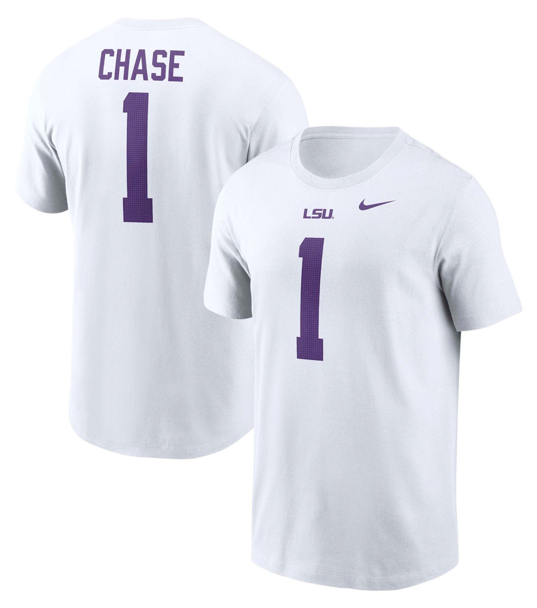 Nike Men's Ja'Marr Chase #7 LSU Tigers White T-Shirt