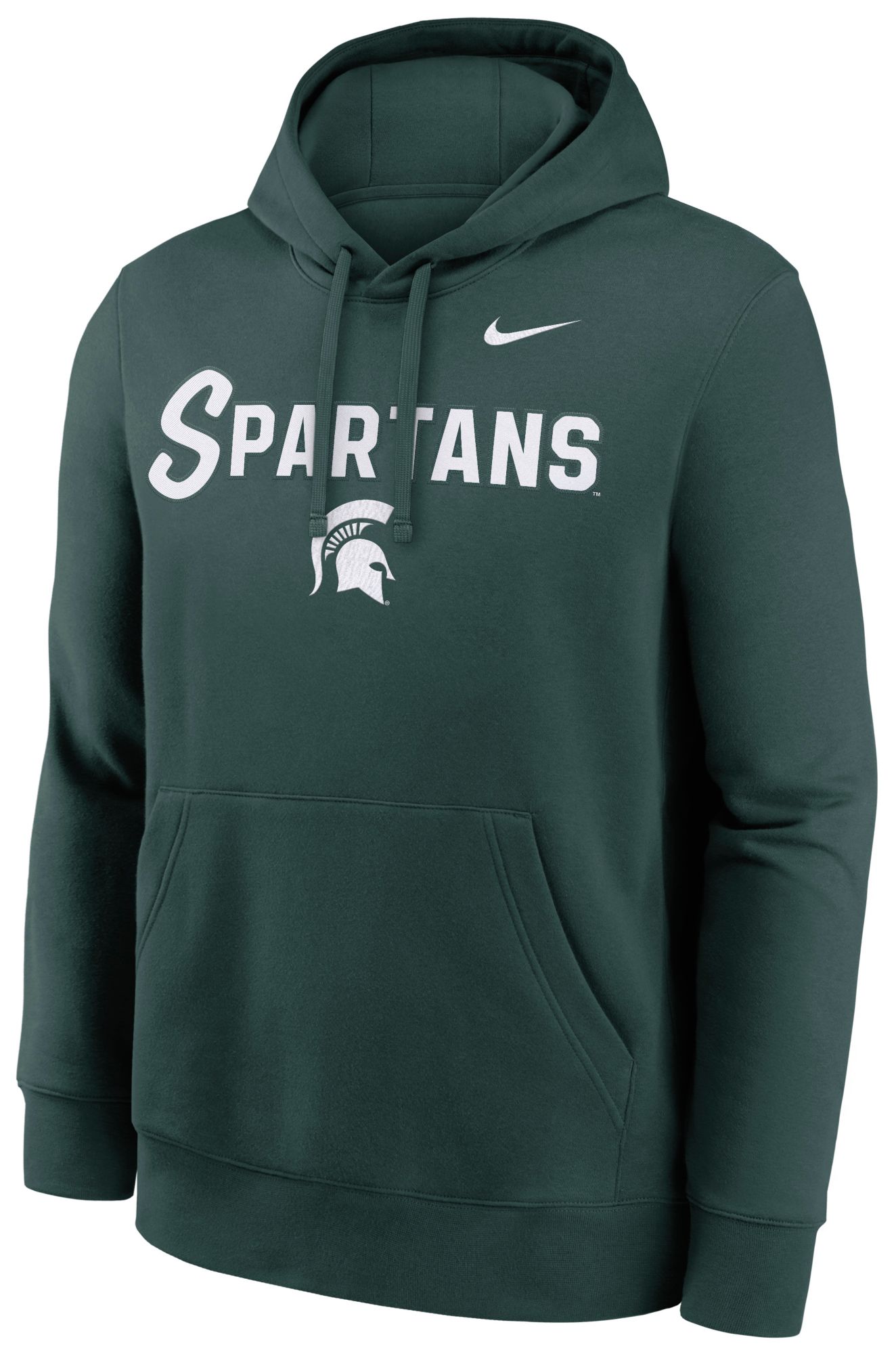 Nike Men's Michigan State Spartans Pro Green Club Fleece Tackle Twill Hoodie