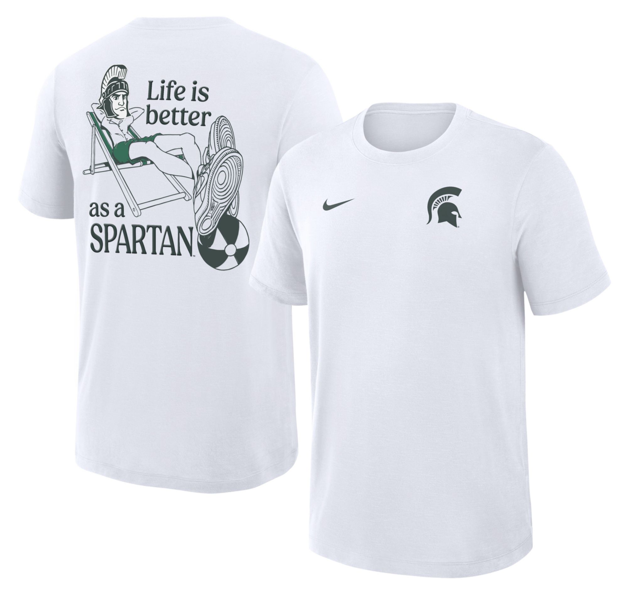 Nike Men's Michigan State Spartans White Local Mascot Slub T-Shirt