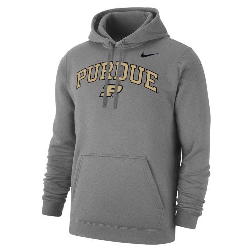 Nike Men's Purdue Boilermakers Black Club Fleece Wordmark Pullover