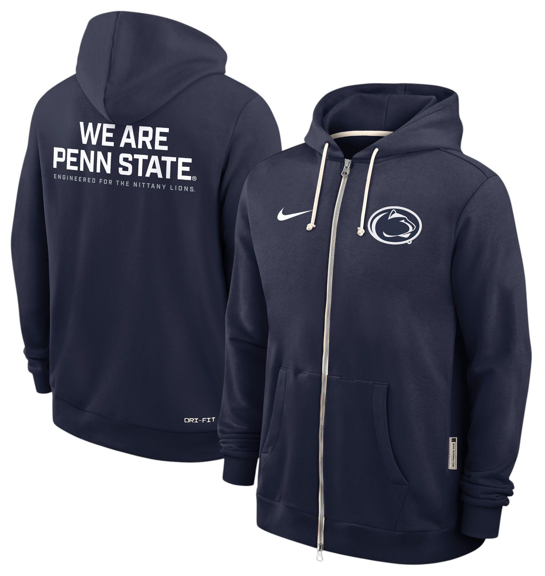 Nike Men's Penn State Nittany Lions College Navy Dri-FIT Sideline Full-Zip Hoodie