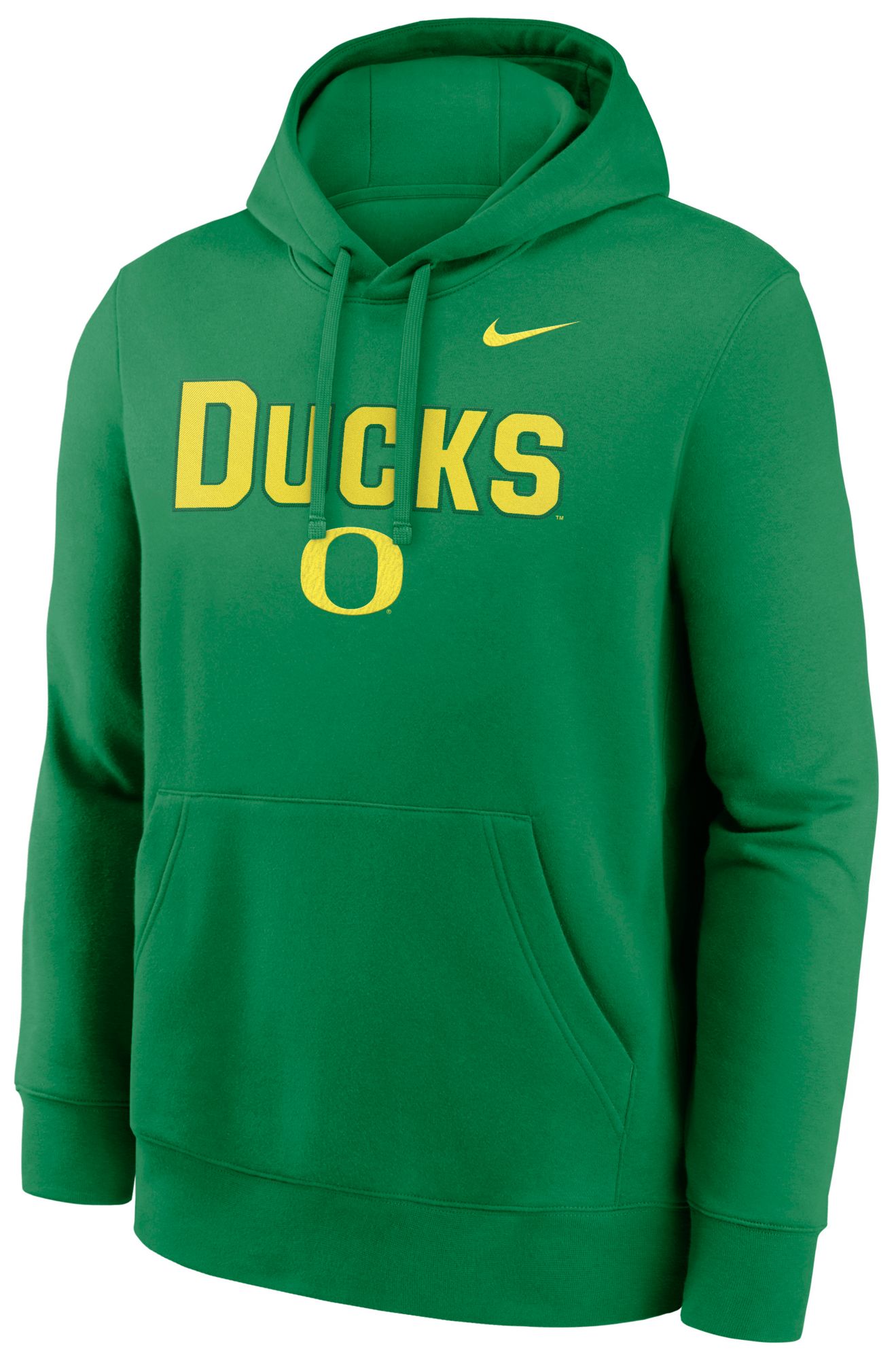 Nike Men's Oregon Ducks Apple Green Club Fleece Tackle Twill Hoodie