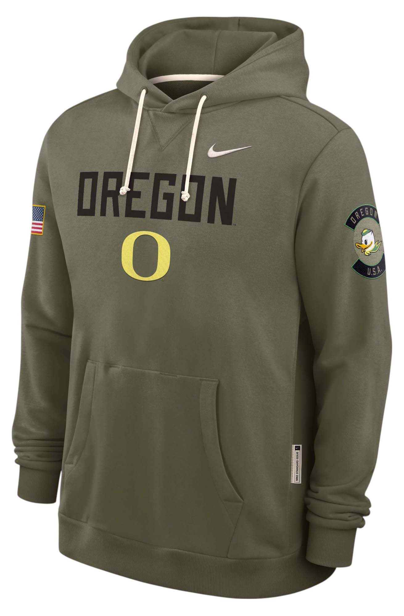 Nike Men's Oregon Ducks Medium Olive 2025 Military Appreciation Pullover Hoodie