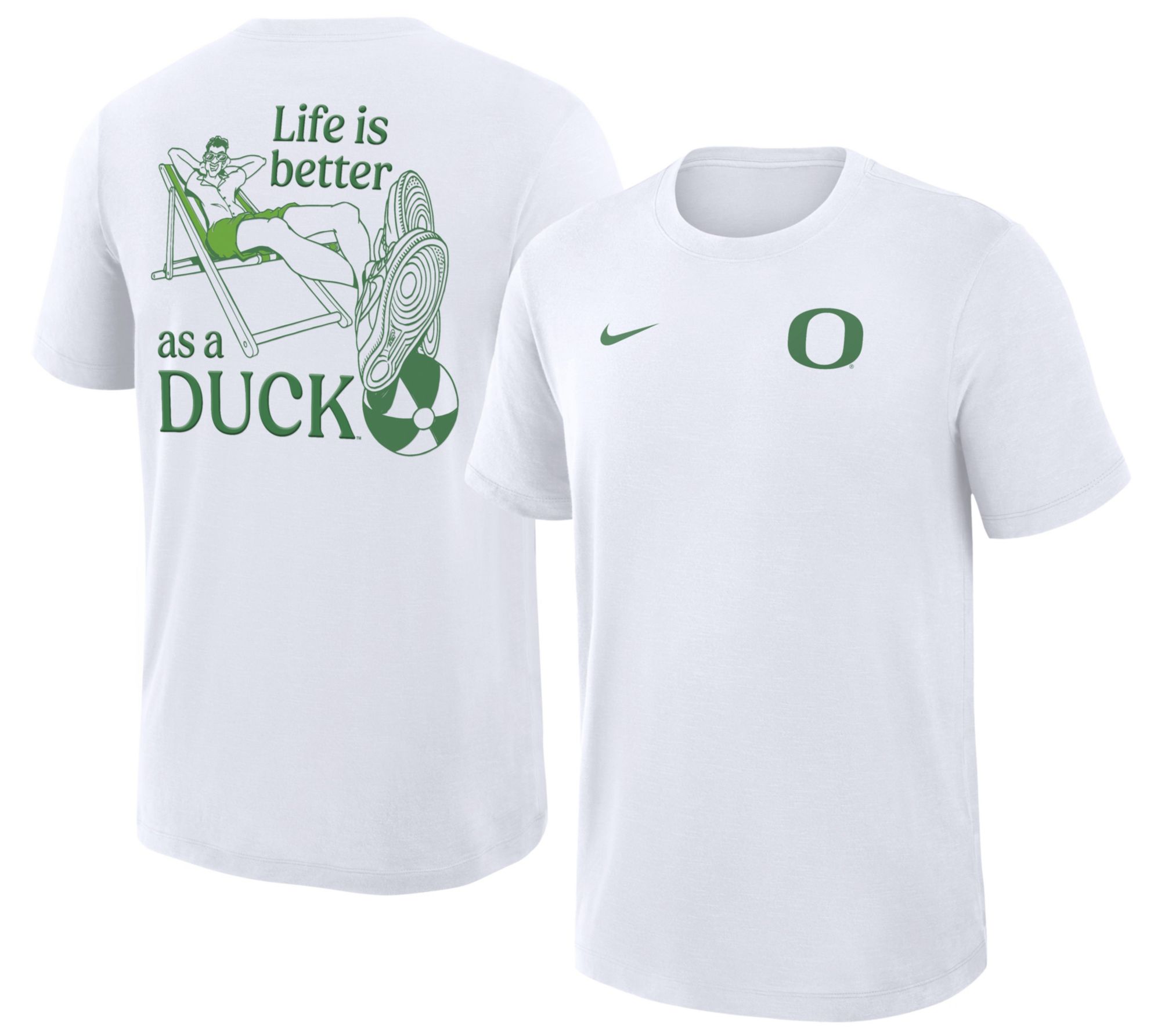 Nike Men's Oregon Ducks White Local Mascot Slub T-Shirt