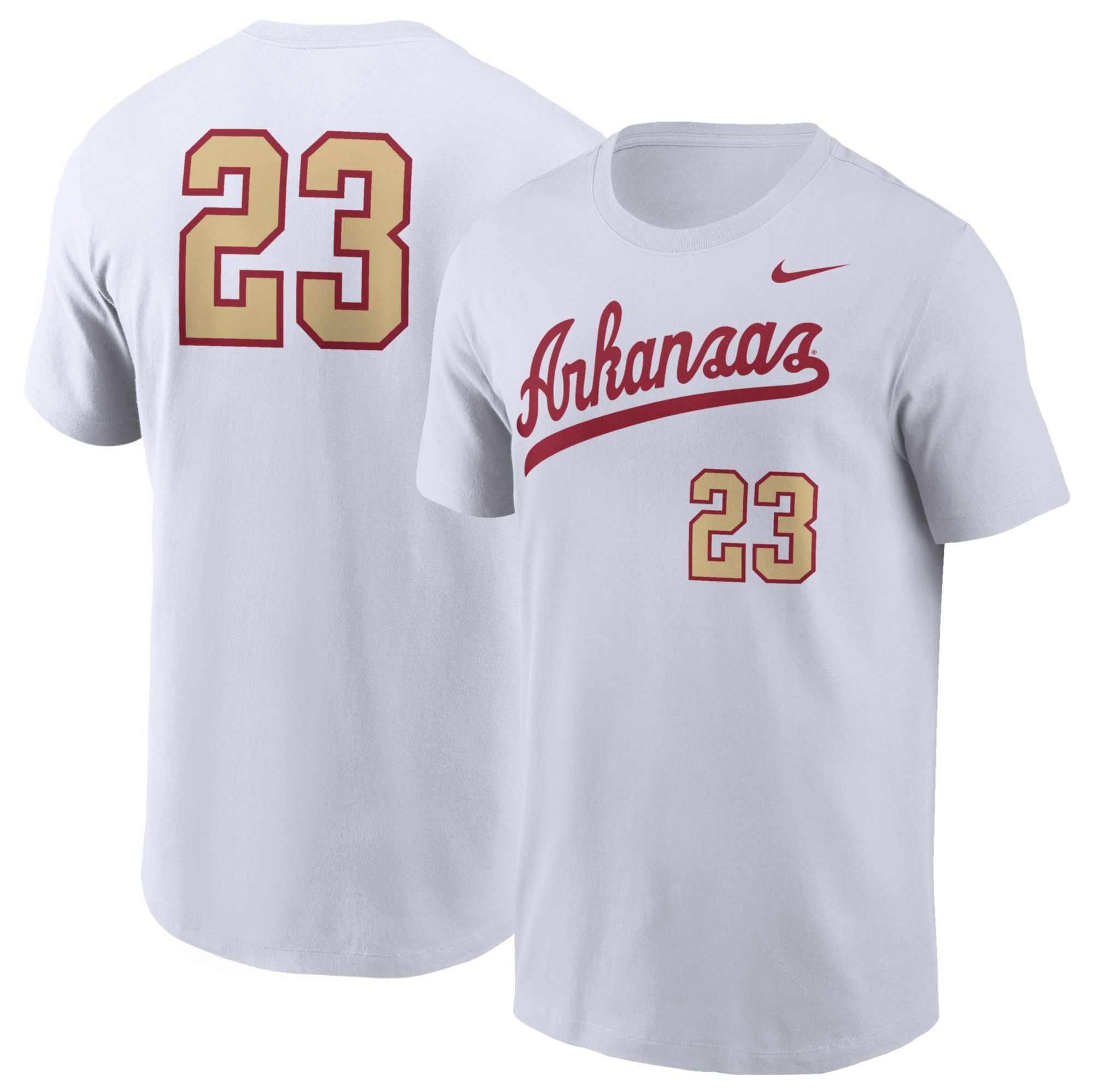 Nike Men's Arkansas Razorbacks White Throwback Replica Jersey T-Shirt