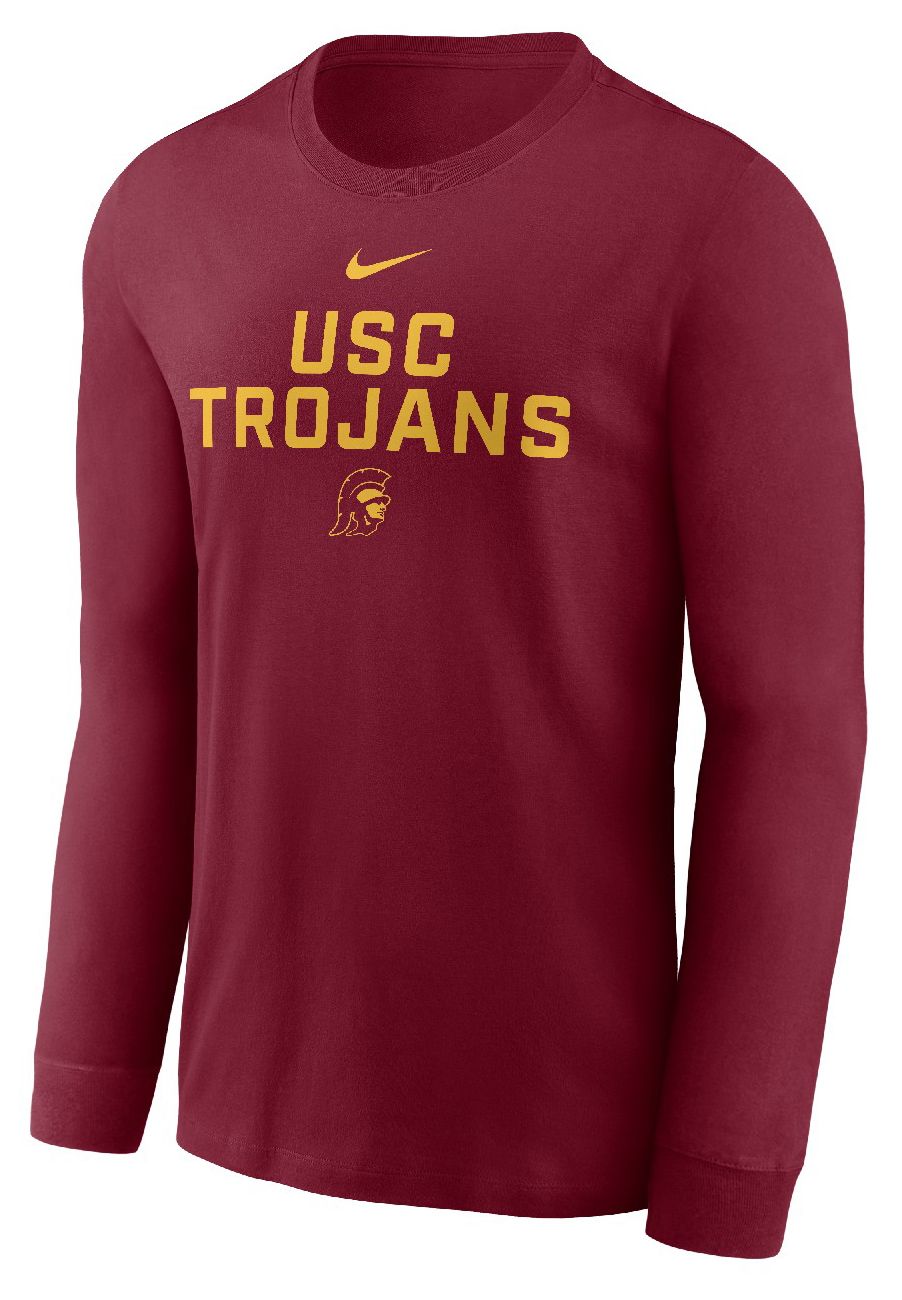 Nike Men's USC Trojans Team Issued Dri-FIT Crimson Long Sleeve T-Shirt