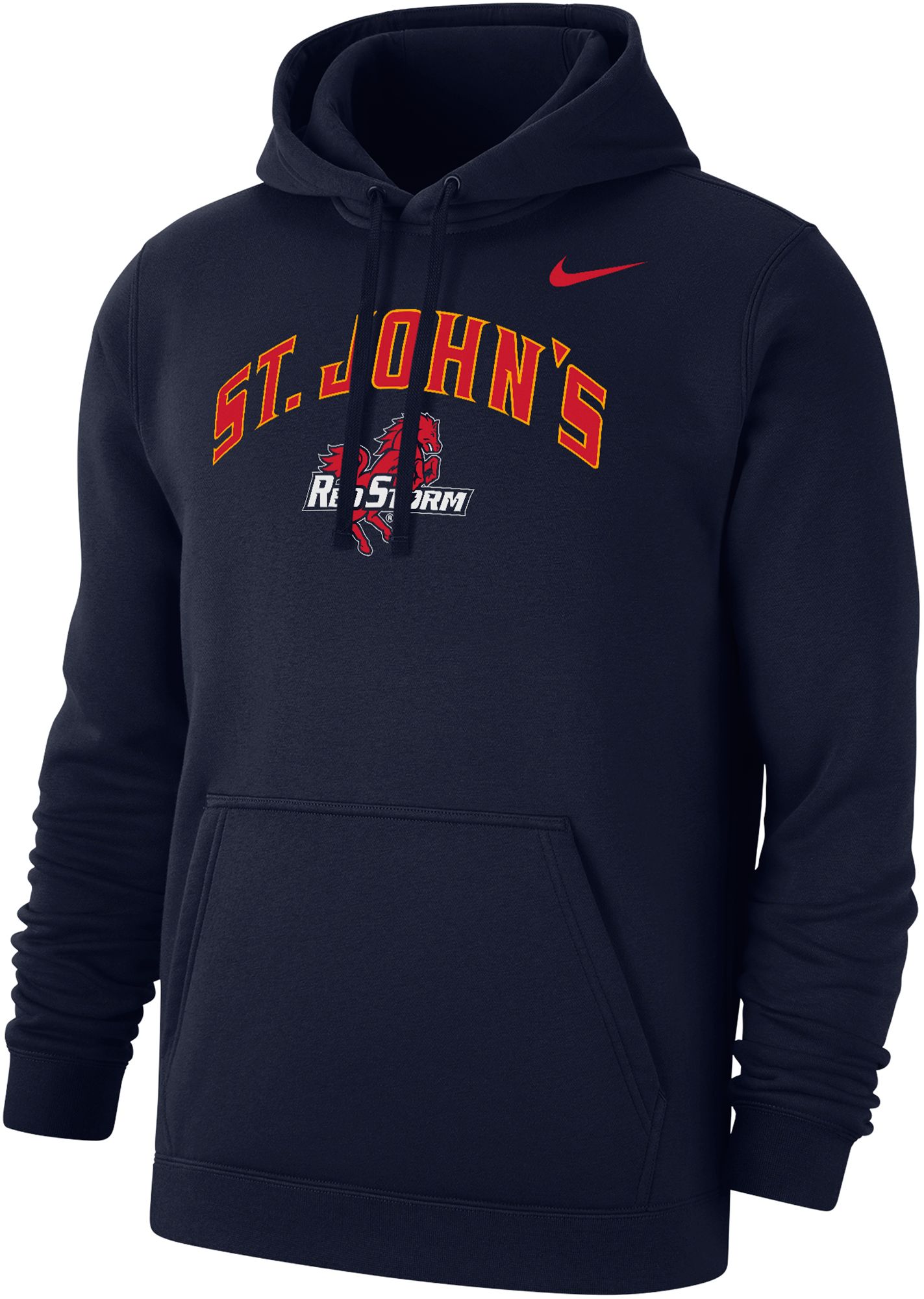 Nike Men's St. John's Red Storm Navy Logo Club Fleece Hoodie
