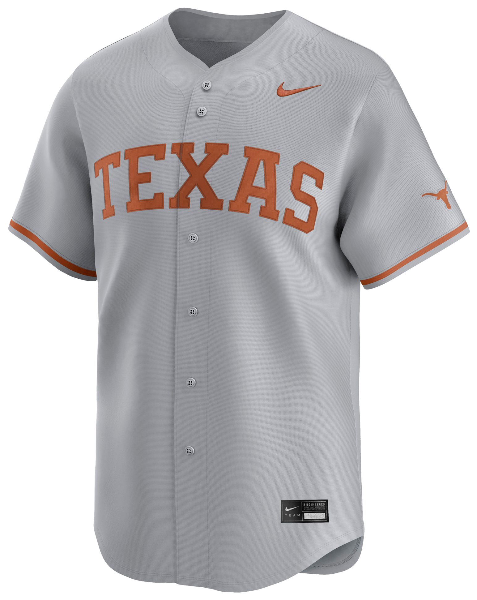 Nike Men's Texas Longhorns Grey Replica Alternate Baseball Jersey