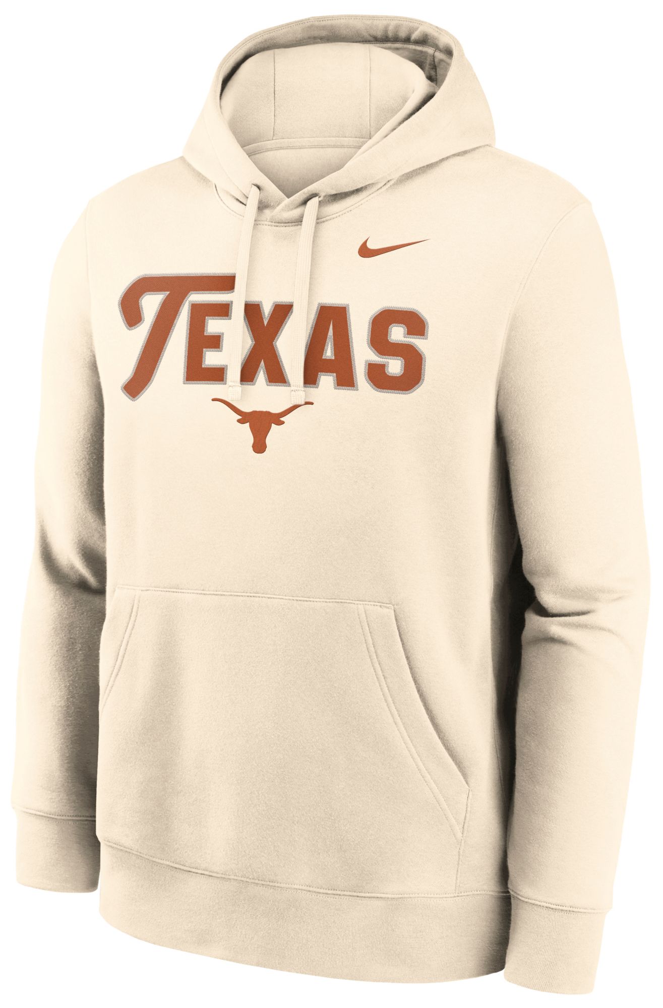 Nike Men's Texas Longhorns Natural Club Fleece Tackle Twill Hoodie
