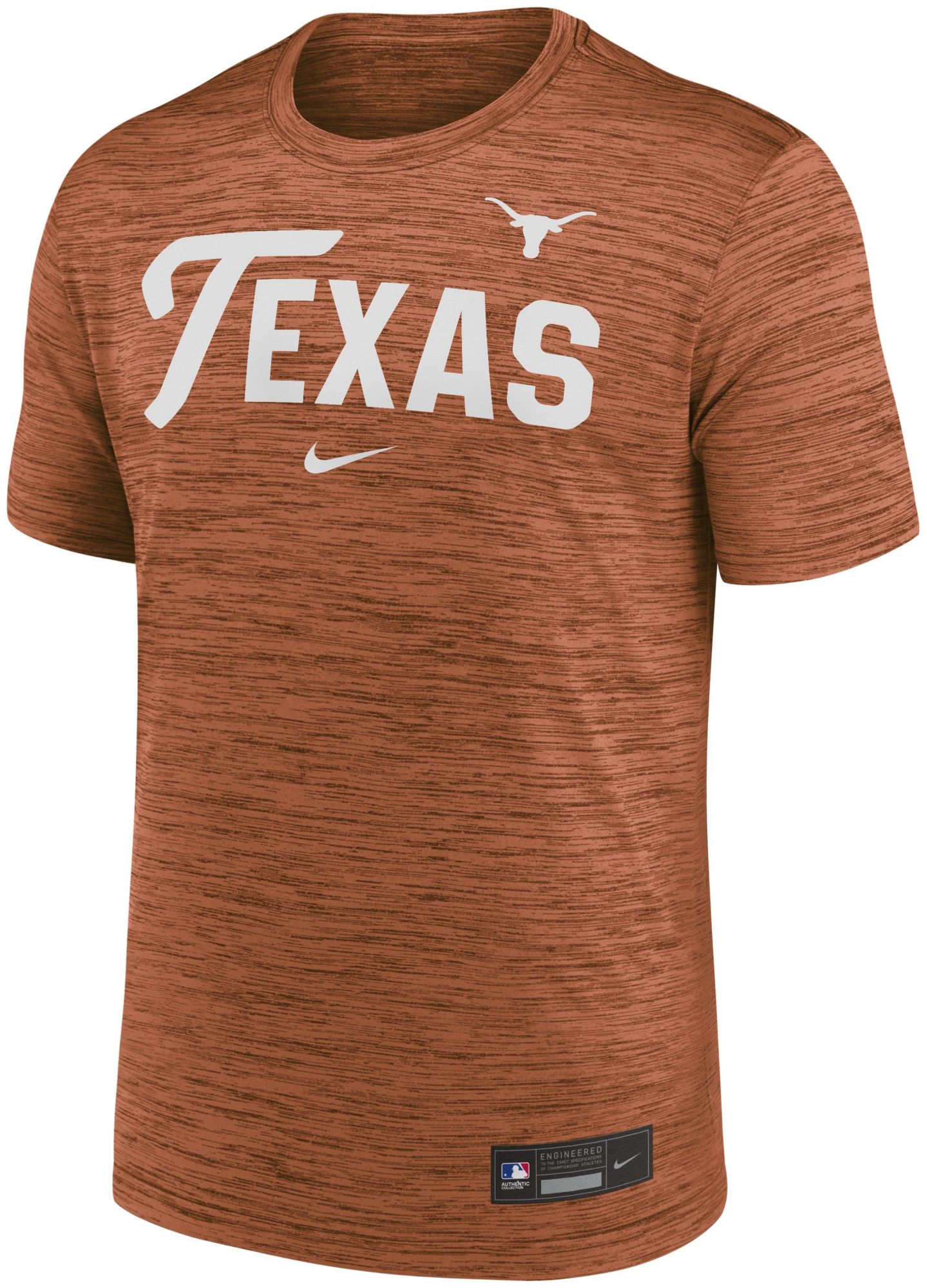 Nike Men's Texas Longhorns Desert Orange Script Heathered Legend T-Shirt