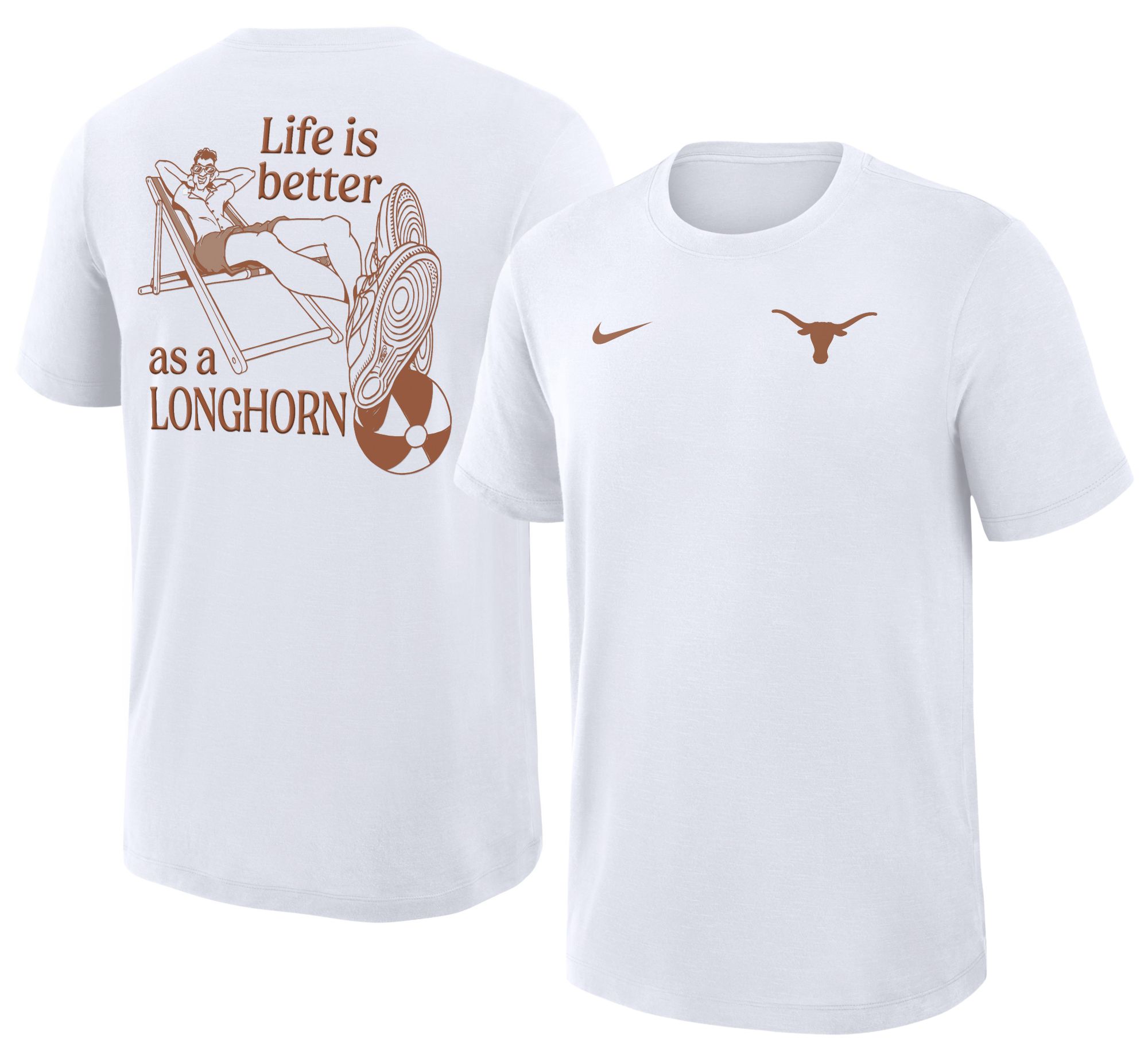 Nike Men's Texas Longhorns White Local Mascot Slub T-Shirt