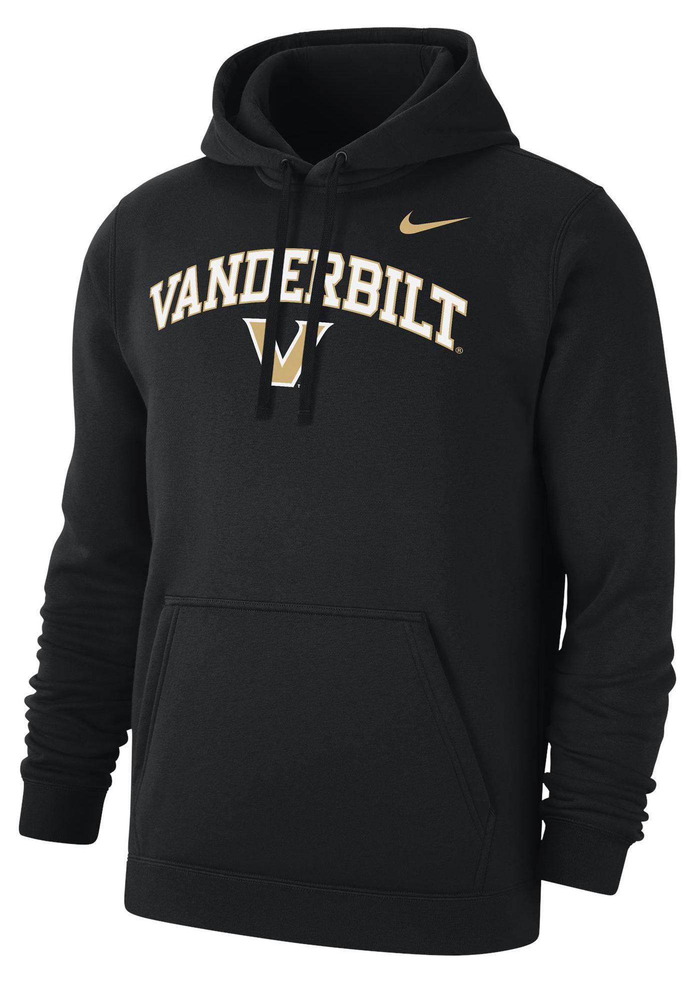 Nike Men's Vanderbilt Commodores Black Club Fleece Arch Logo Pullover Hoodie