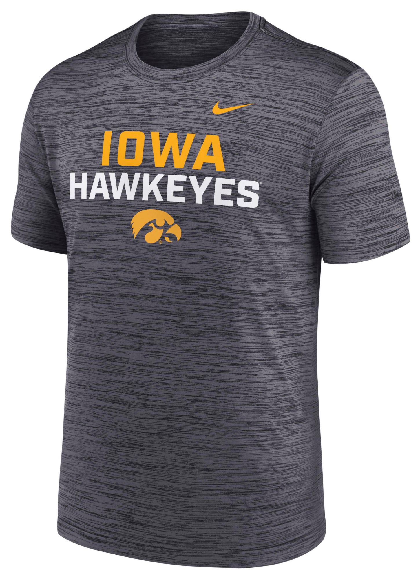 Nike Men's Iowa Hawkeyes Black Velocity Stack T-Shirt