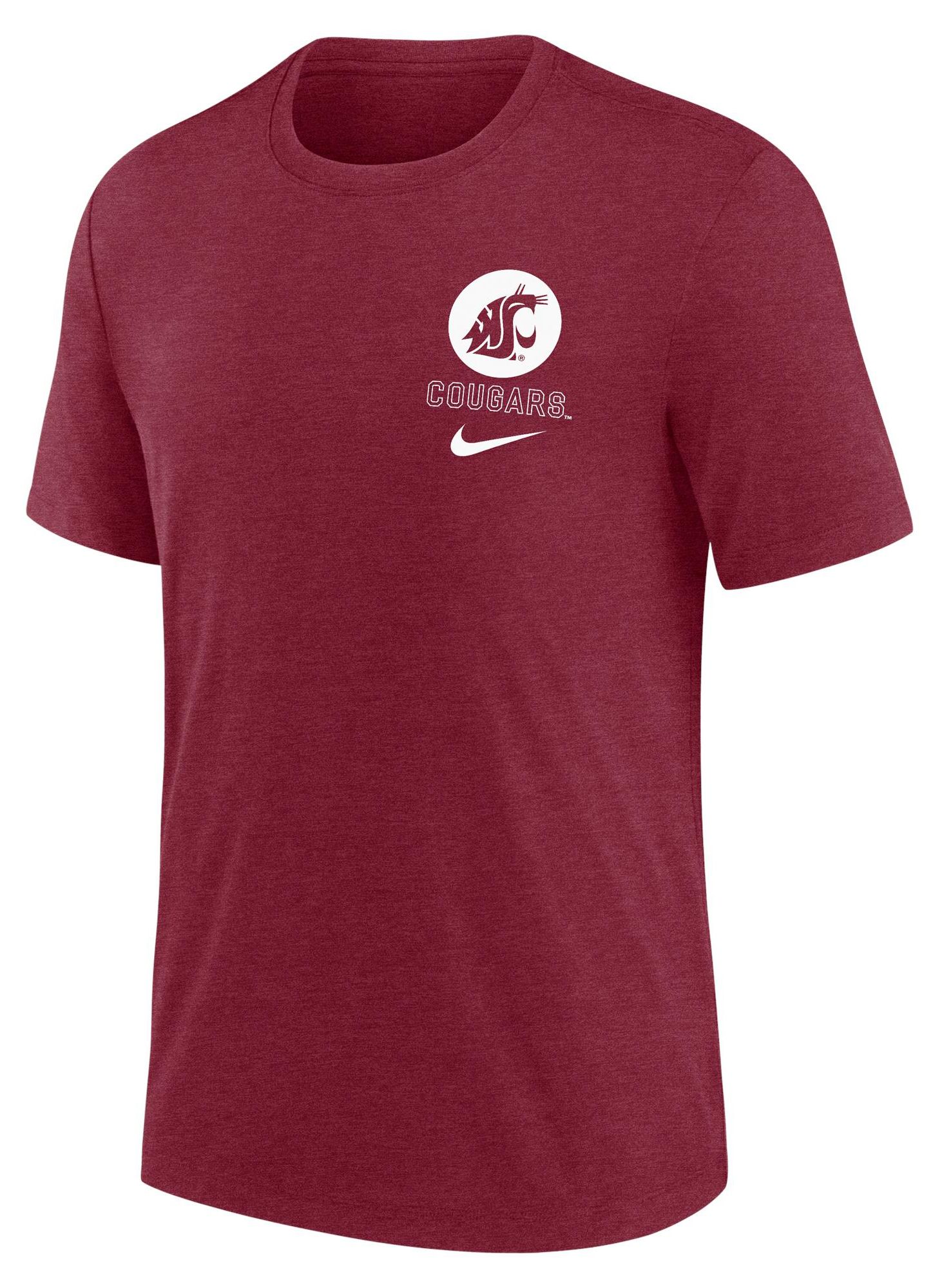 Nike Men's Washington State Cougars Crimson Triblend LC Stack Logo Short Sleeve T-Shirt