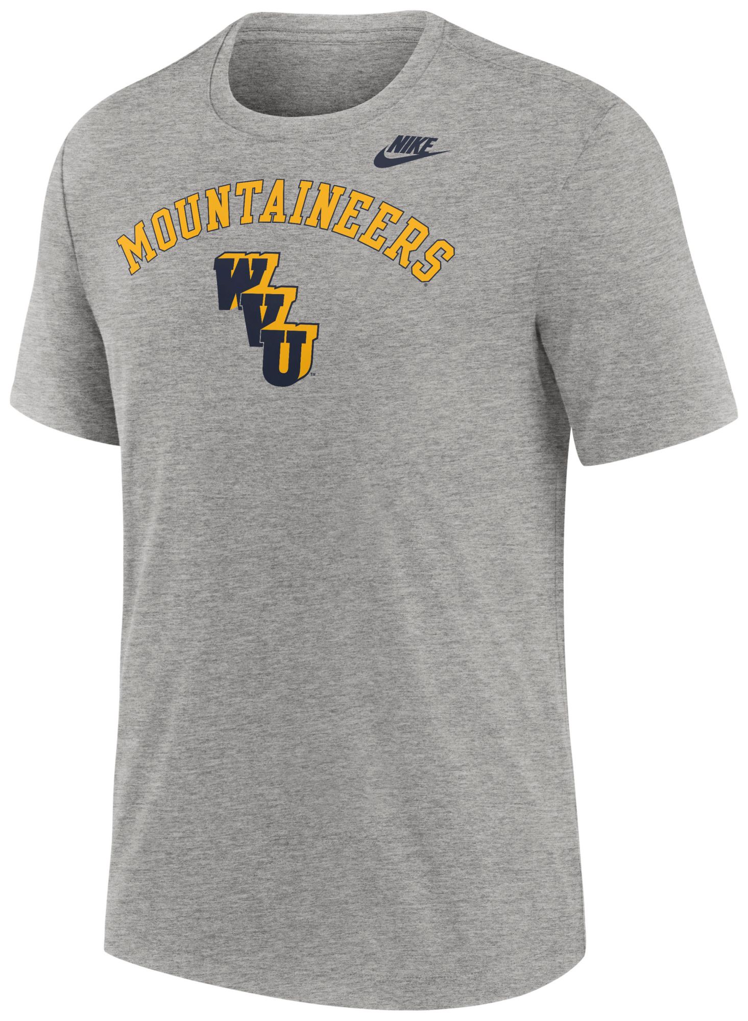 Nike Men's West Virginia Mountaineers Dark Grey Heather Legacy Arch T-Shirt