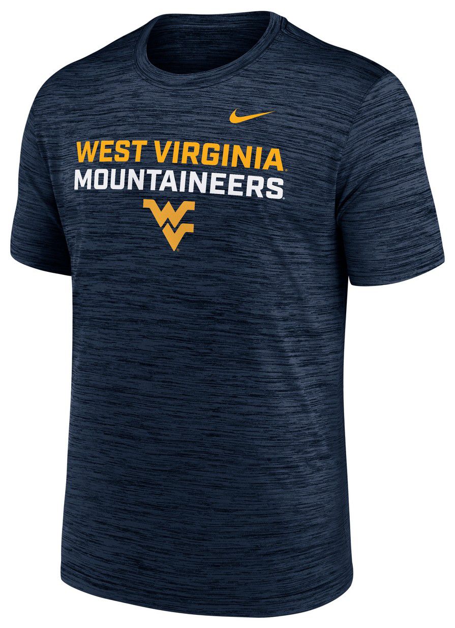 Nike Men's West Virginia Mountaineers College Navy Velocity Stack T-Shirt