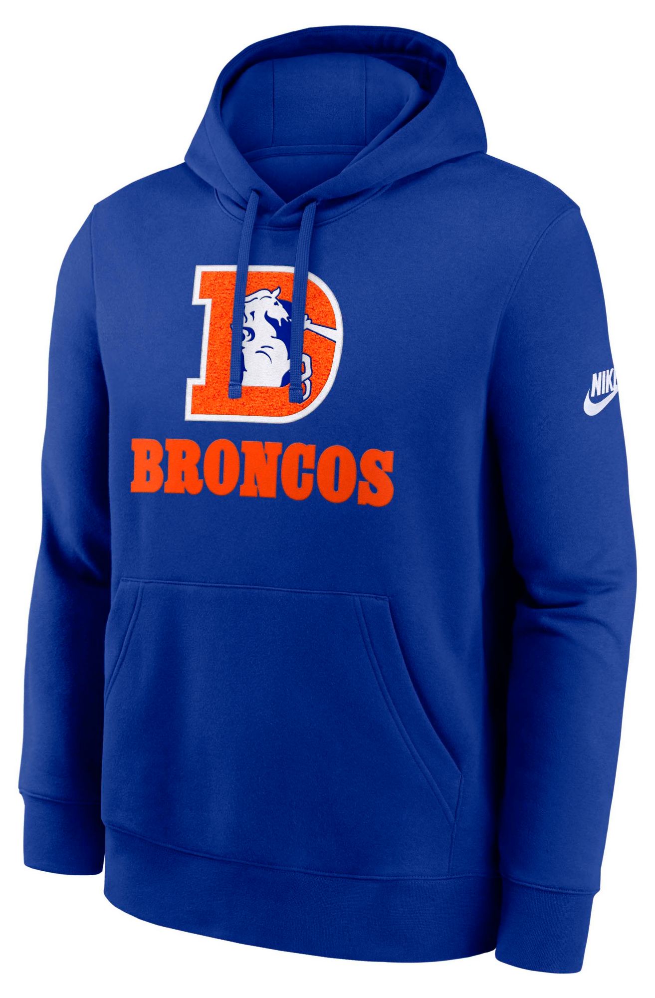 Nike Men's Denver Broncos Old Royal Rewind Club Fleece Pullover Hoodie