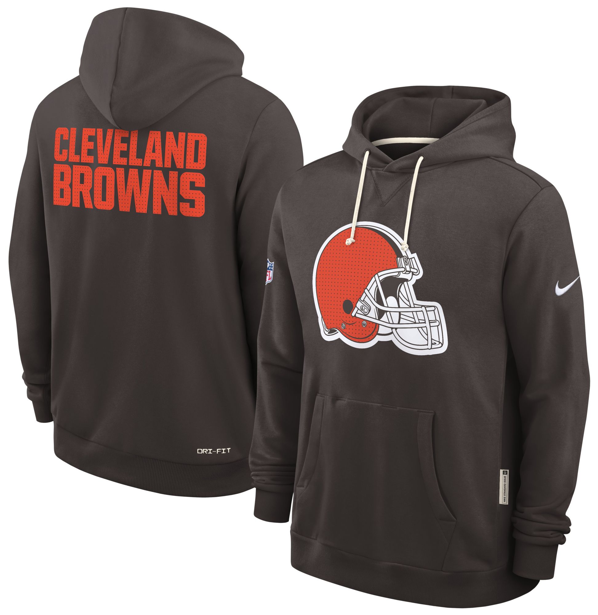 Nike Men's Cleveland Browns Seal Brown Standard Issue Pullover Hoodie