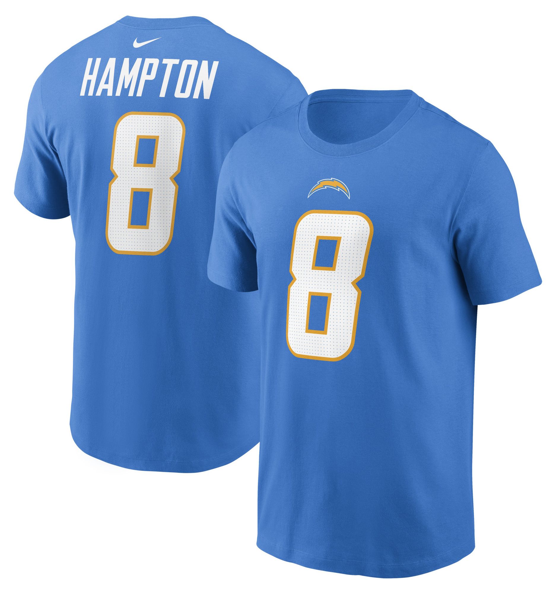 Nike Men's Los Angeles Chargers Draft Pick #1 Blue T-Shirt