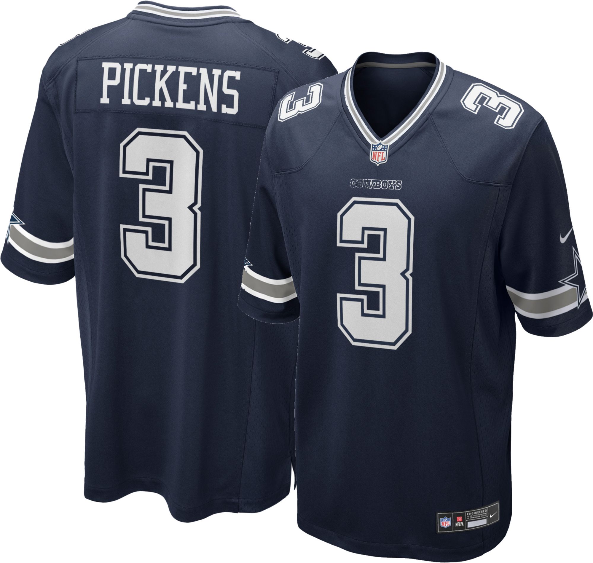 Nike Men's Dallas Cowboys George Pickens #3 Navy Game Jersey