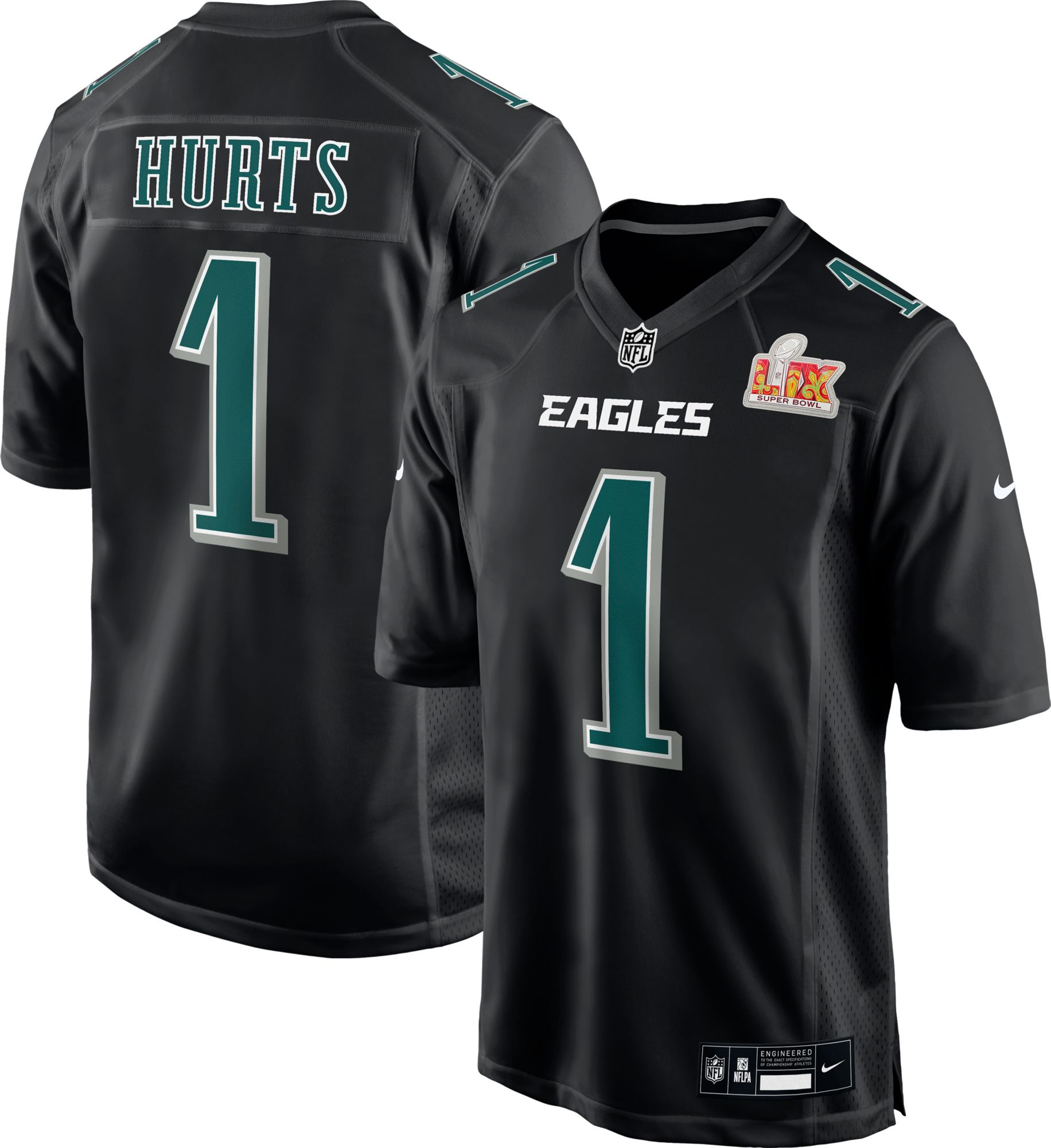 Nike Men's 2024-25 Super Bowl LIX Philadelphia Eagles Jalen Hurts #1 Game Jersey
