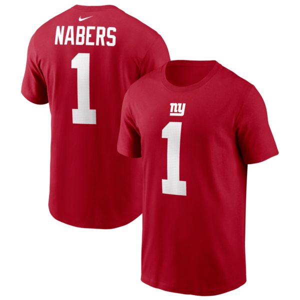 Nike Men's New York Giants Malik Nabers #1 Red T-Shirt