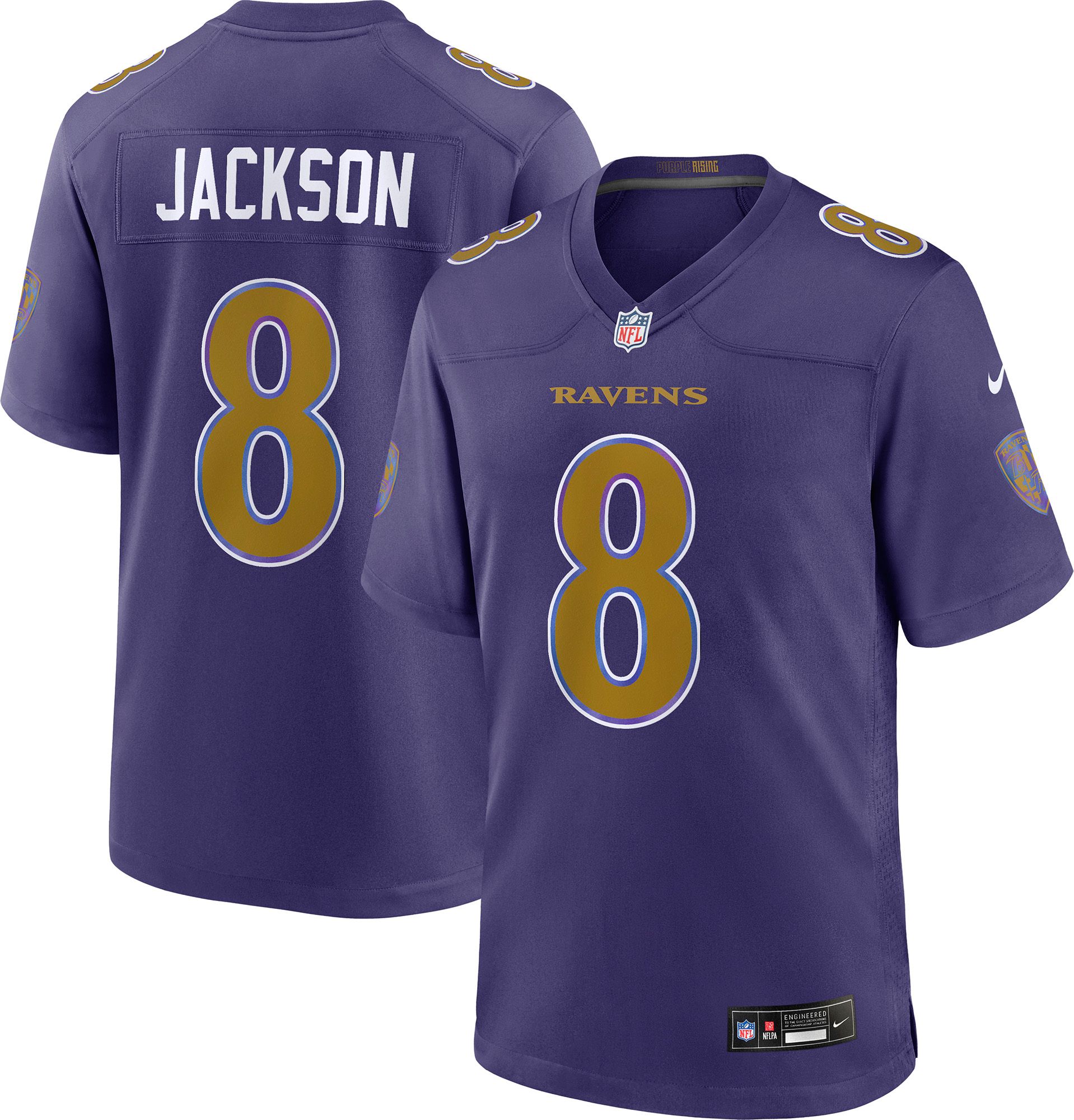 Nike Men's Baltimore Ravens Lamar Jackson #8 Black 2nd Alternate Game Jersey