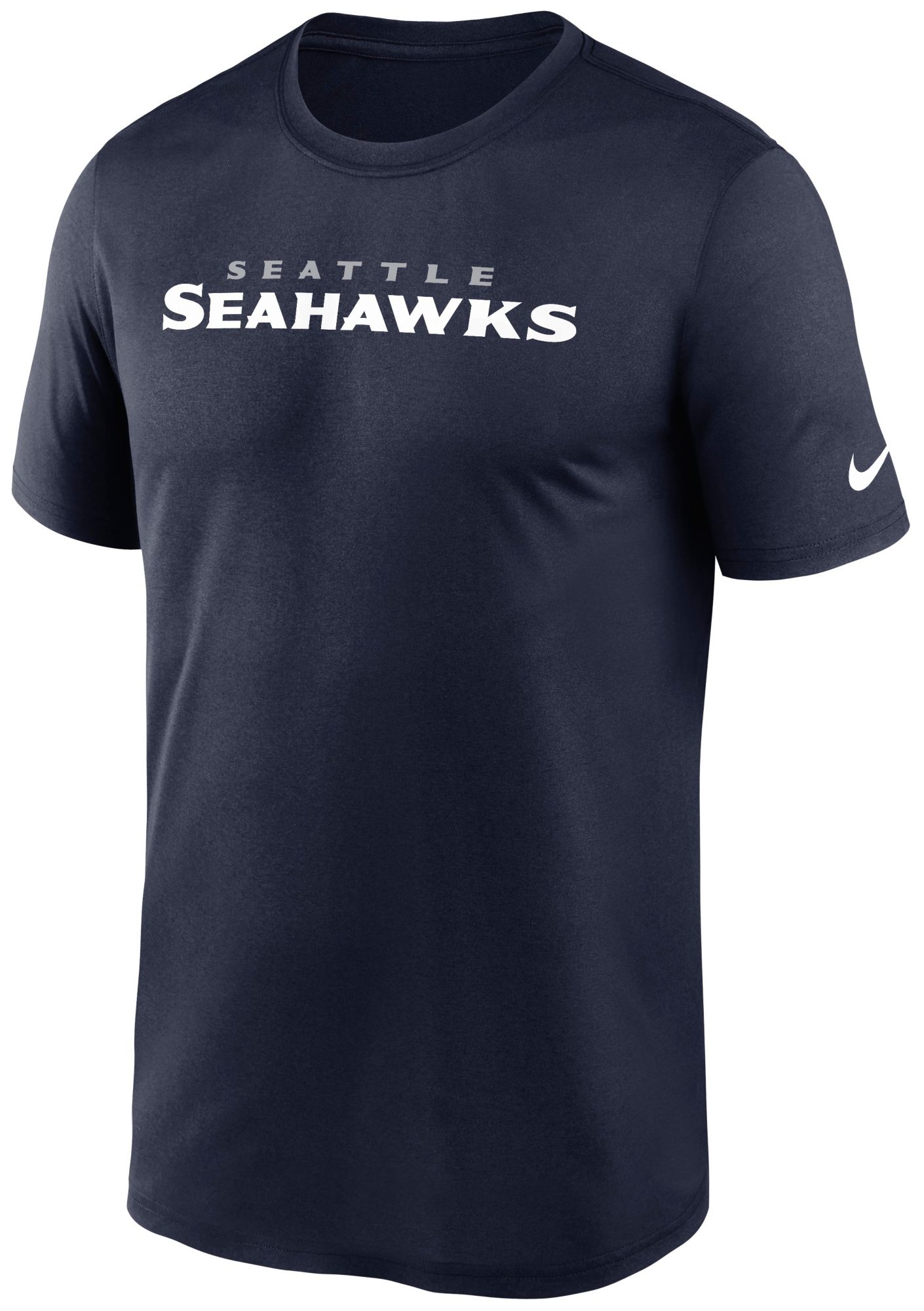 Nike Men's Seattle Seahawks College Navy Legend Wordmark Long Sleeve T-Shirt