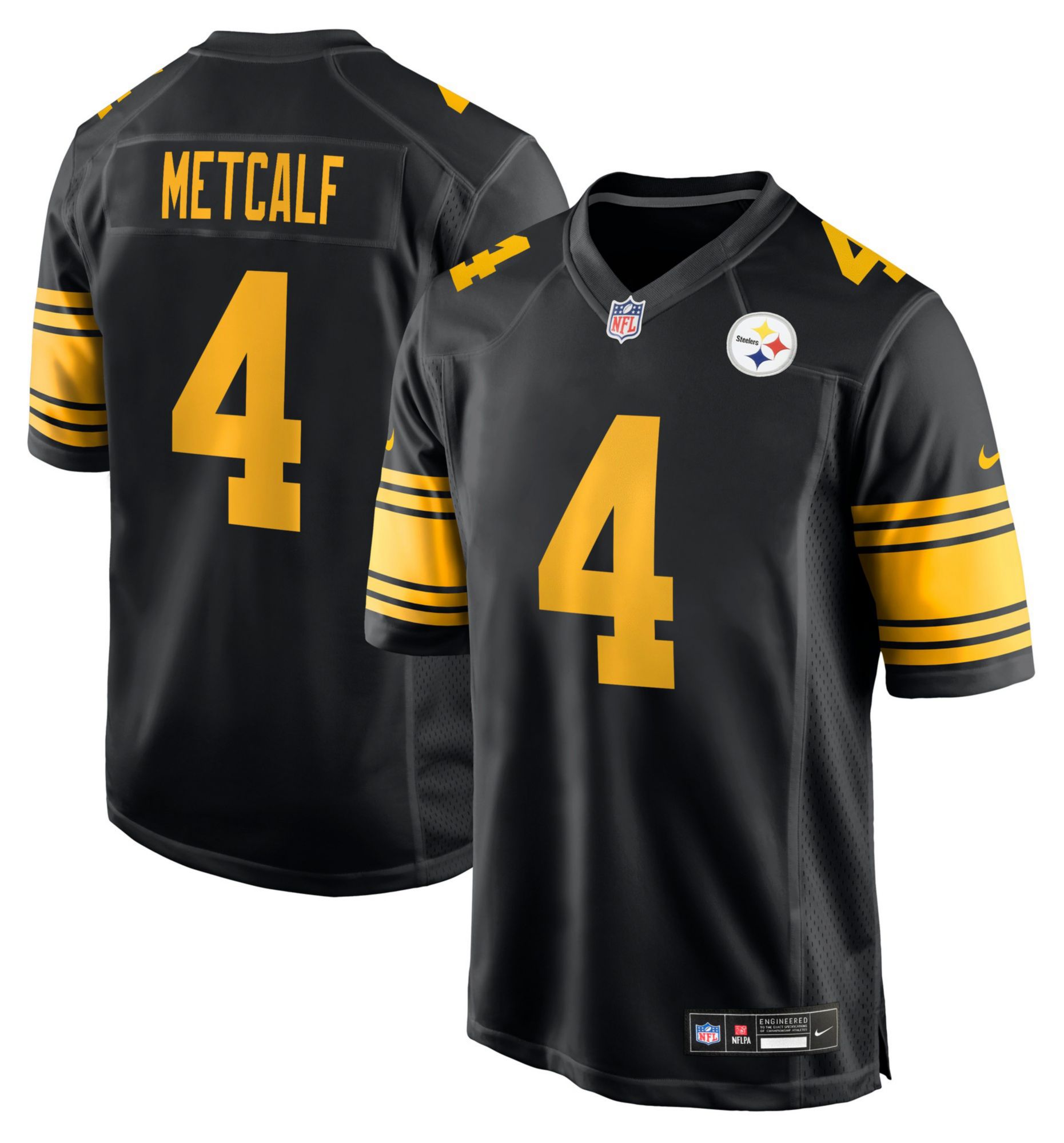 Nike Men's Pittsburgh Steelers D.K. Metcalf #4 Black Alternate Game Jersey