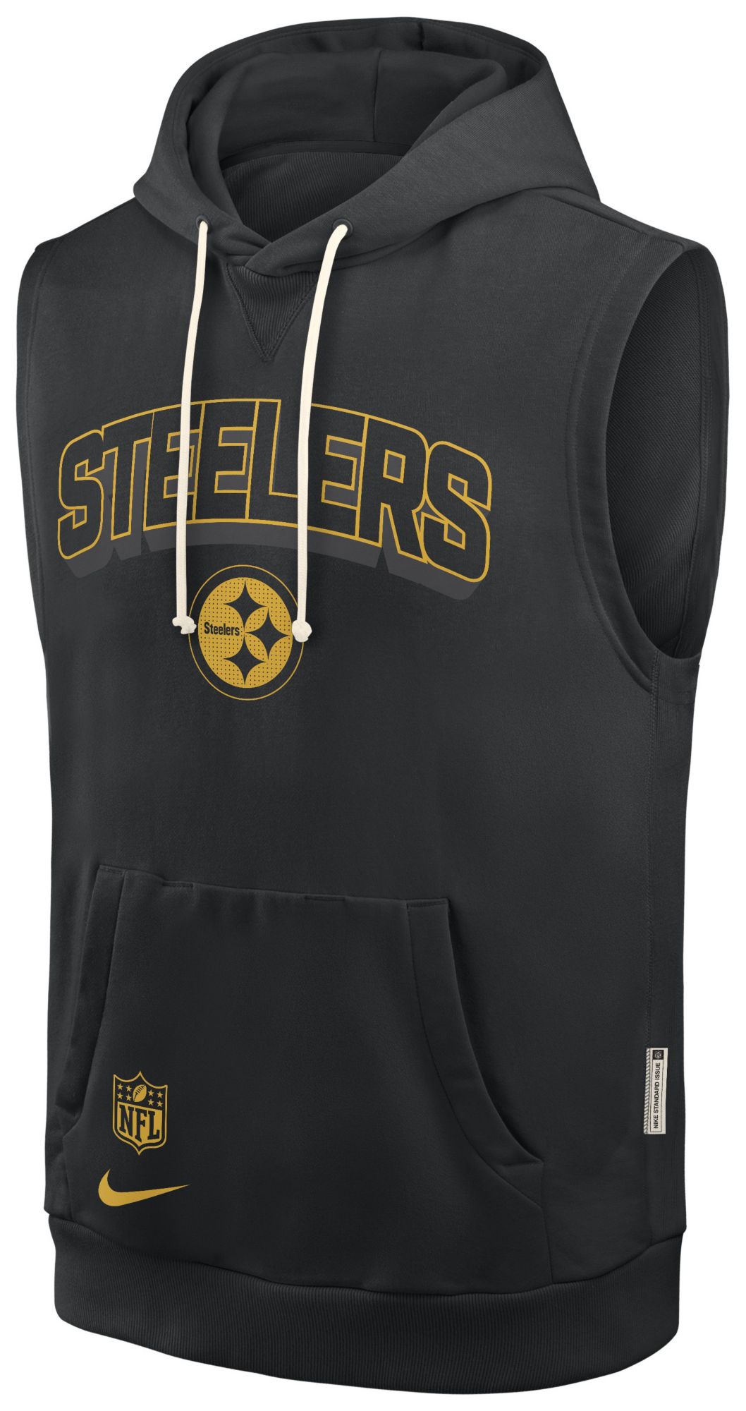 Nike Men's Pittsburgh Steelers Black Sleeveless Hoodie