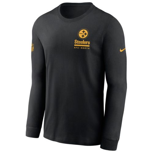 Columbia Men's Pittsburgh Steelers Black Slack Tide Long Sleeve T