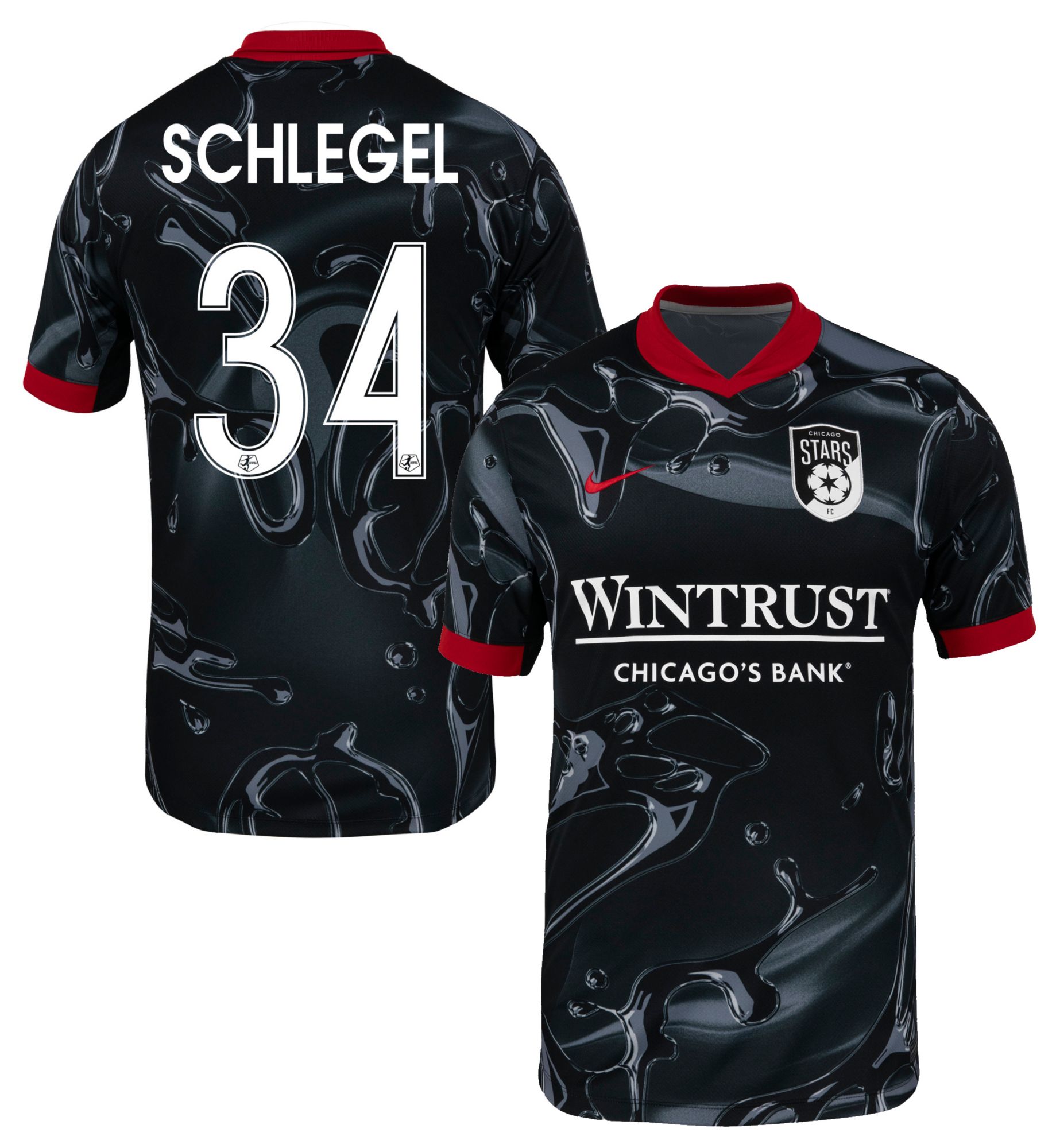Nike Men's Chicago Stars Allyson Schlegel #34 Black Away Replica Jersey