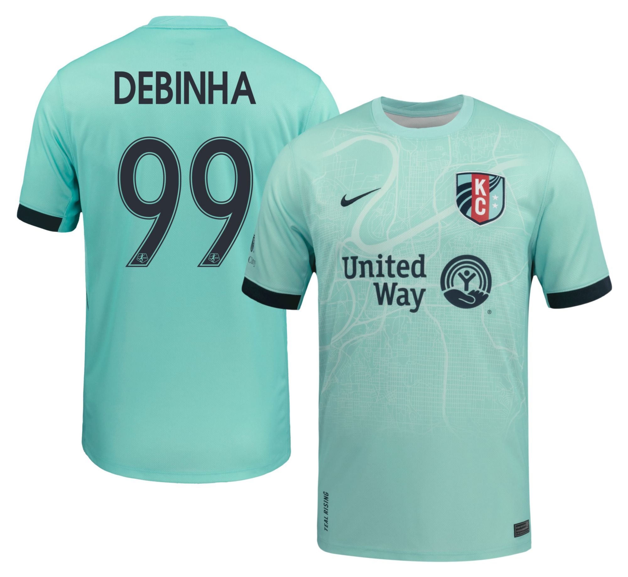 Nike Men's Kansas City Current Debinha #99 Light Blue Away Replica Jersey