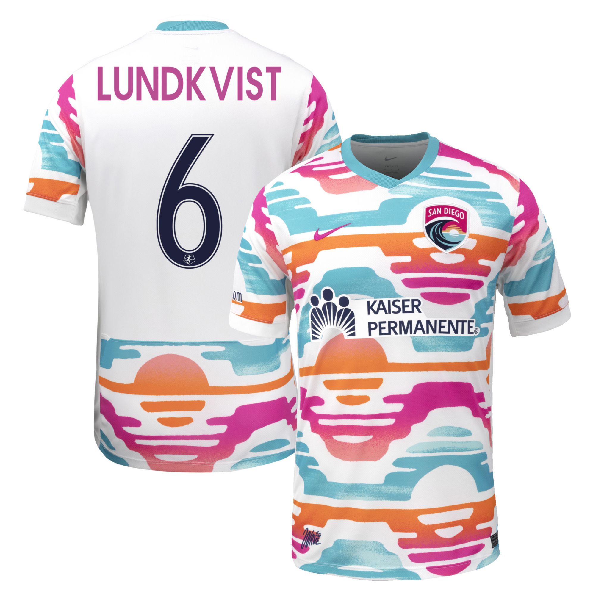 Nike Men's San Diego Wave Hanna Lundkvist #6 White Home Replica Jersey